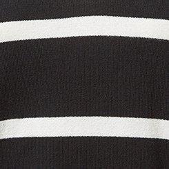 Cotton Pullover Collared V-Neck Sweater, STRIPE DEEP BLACK/PRISTINE, swatch