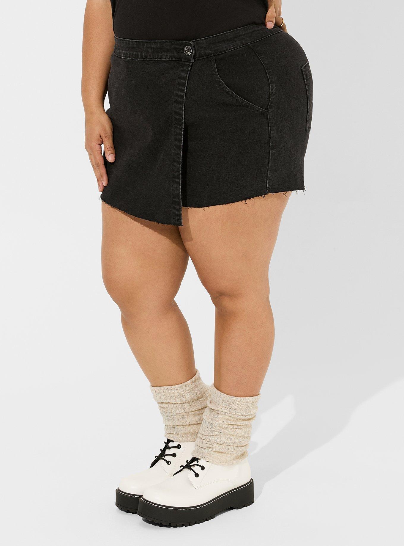 Fashion plus size jean skorts