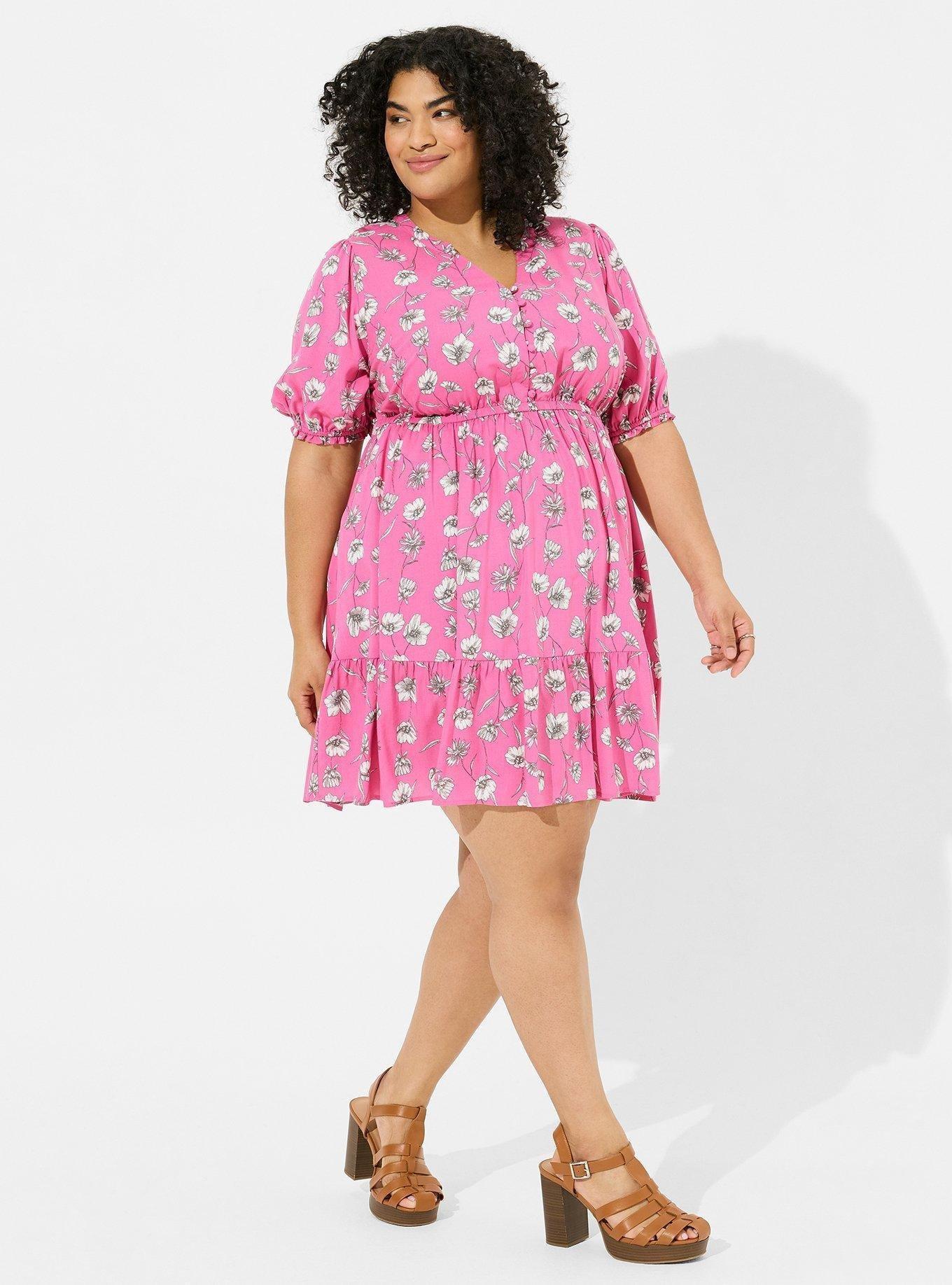 Plus Size - Midi Challis Smocked Tiered Dress - Torrid