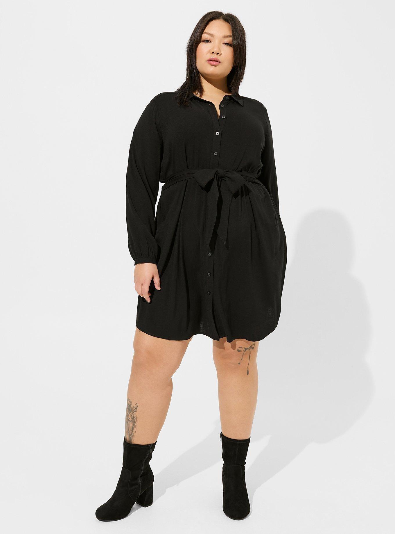 Mini Rayon Slub Button Down Shirtdress