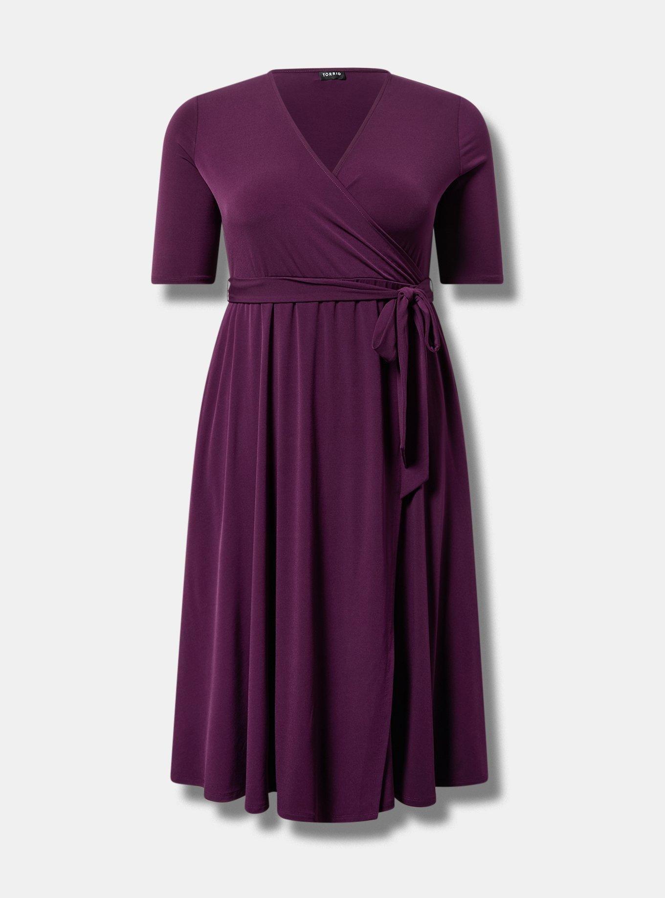 Plus Size - Surplice Wrap Midi Dress - Torrid