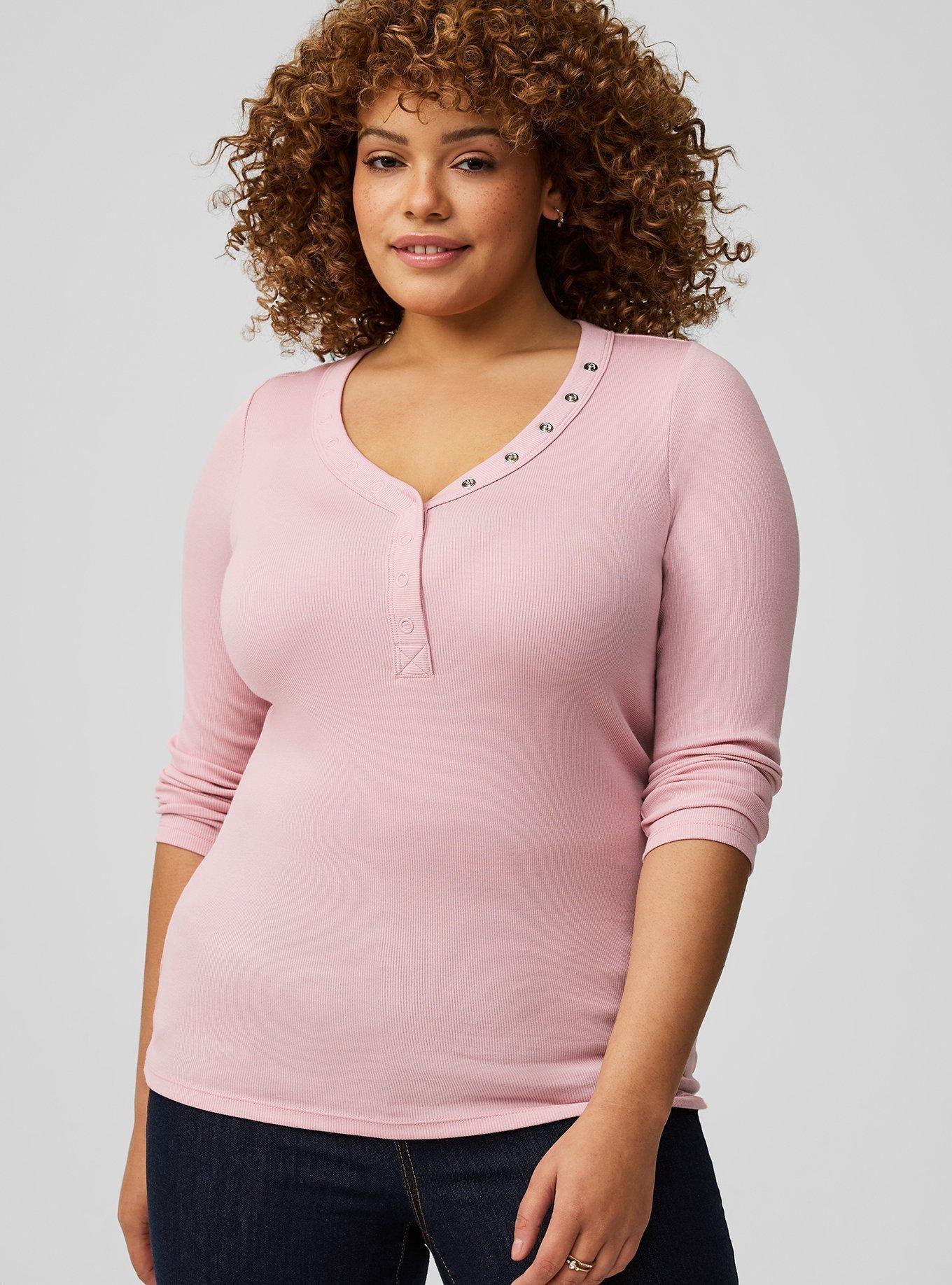 Ribbed V-Neck Long Sleeve Top