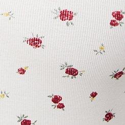 Ribbed Henley Long Sleeve Top, ROSE DITSY FLORAL WHISPER WHITE, swatch