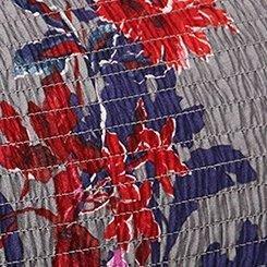 Challis Cold Shoulder Smocked Blouse, GREY FLORAL, swatch