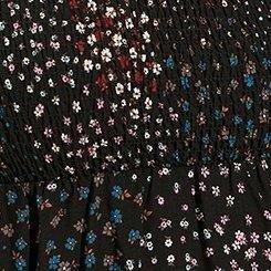 Challis Cold Shoulder Smocked Blouse, WILD DAISY TRAIL, swatch