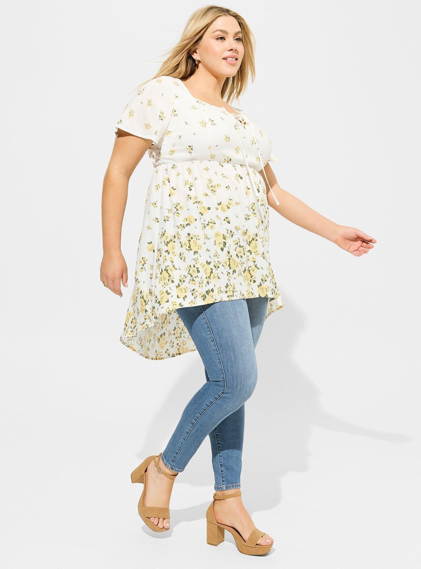 Babydoll Challis Lace Up Hi Low Top