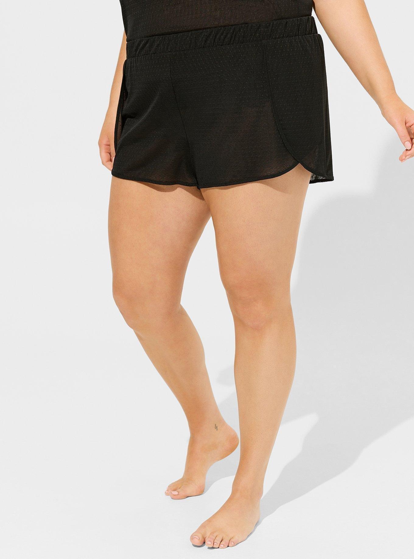 Mesh Tulip Sleep Short, DEEP BLACK, alternate