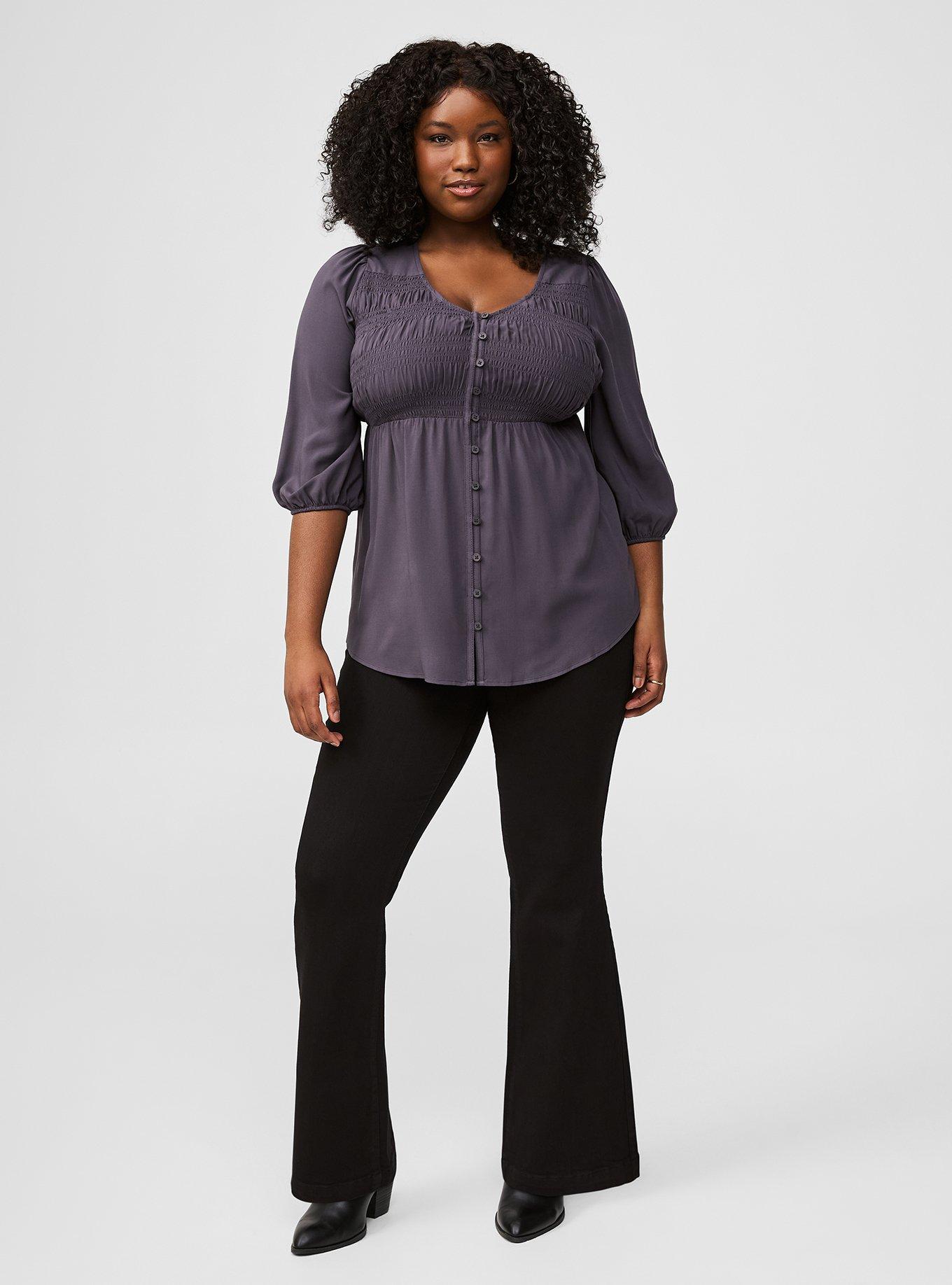 Challis Smocked 3/4 Sleeve Top