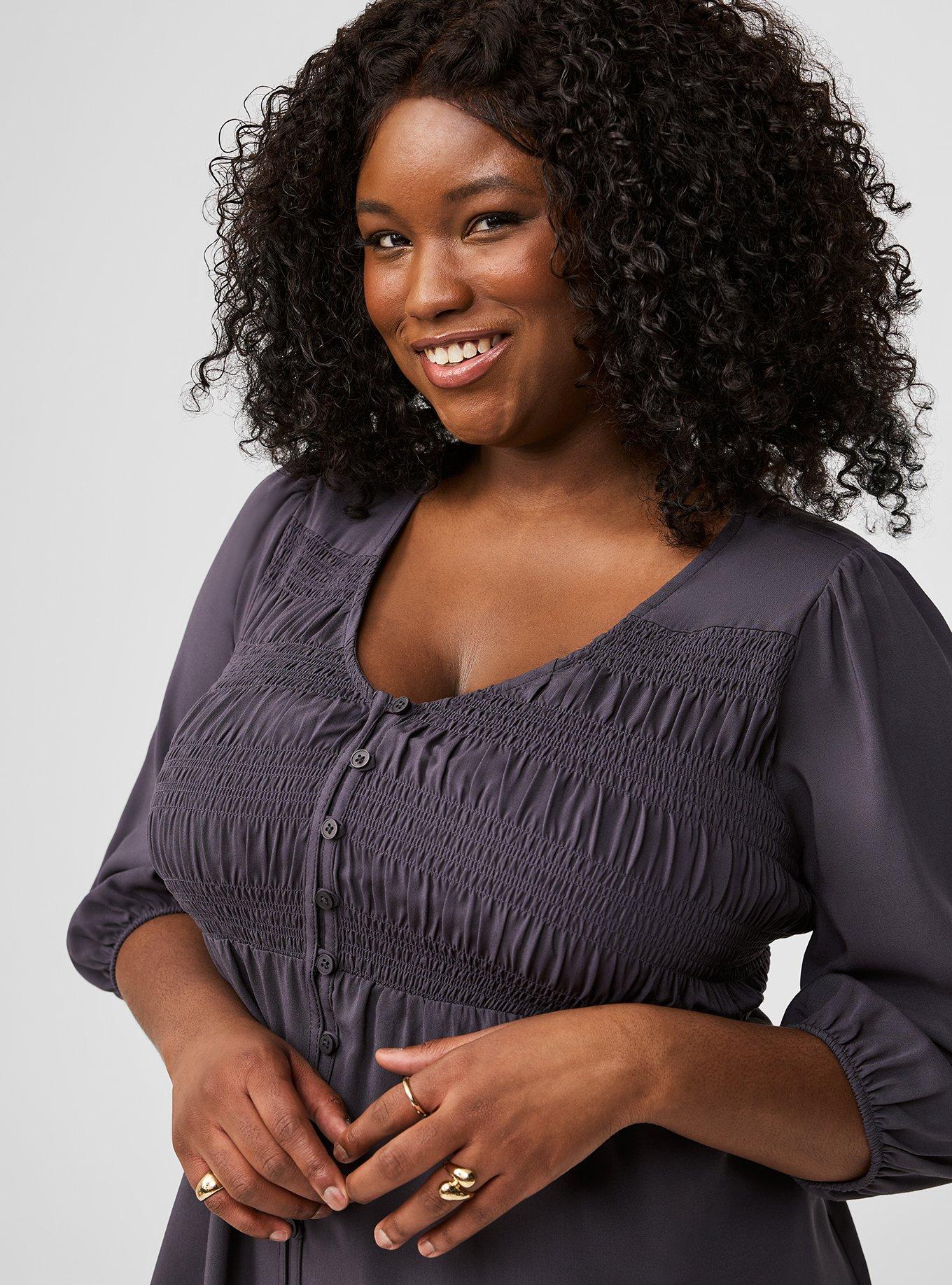 Challis Smocked 3/4 Sleeve Top