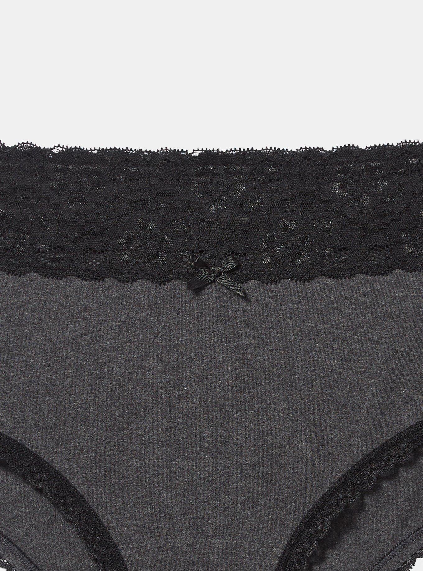 Cotton Mid Rise Cheeky Lace Trim Panty