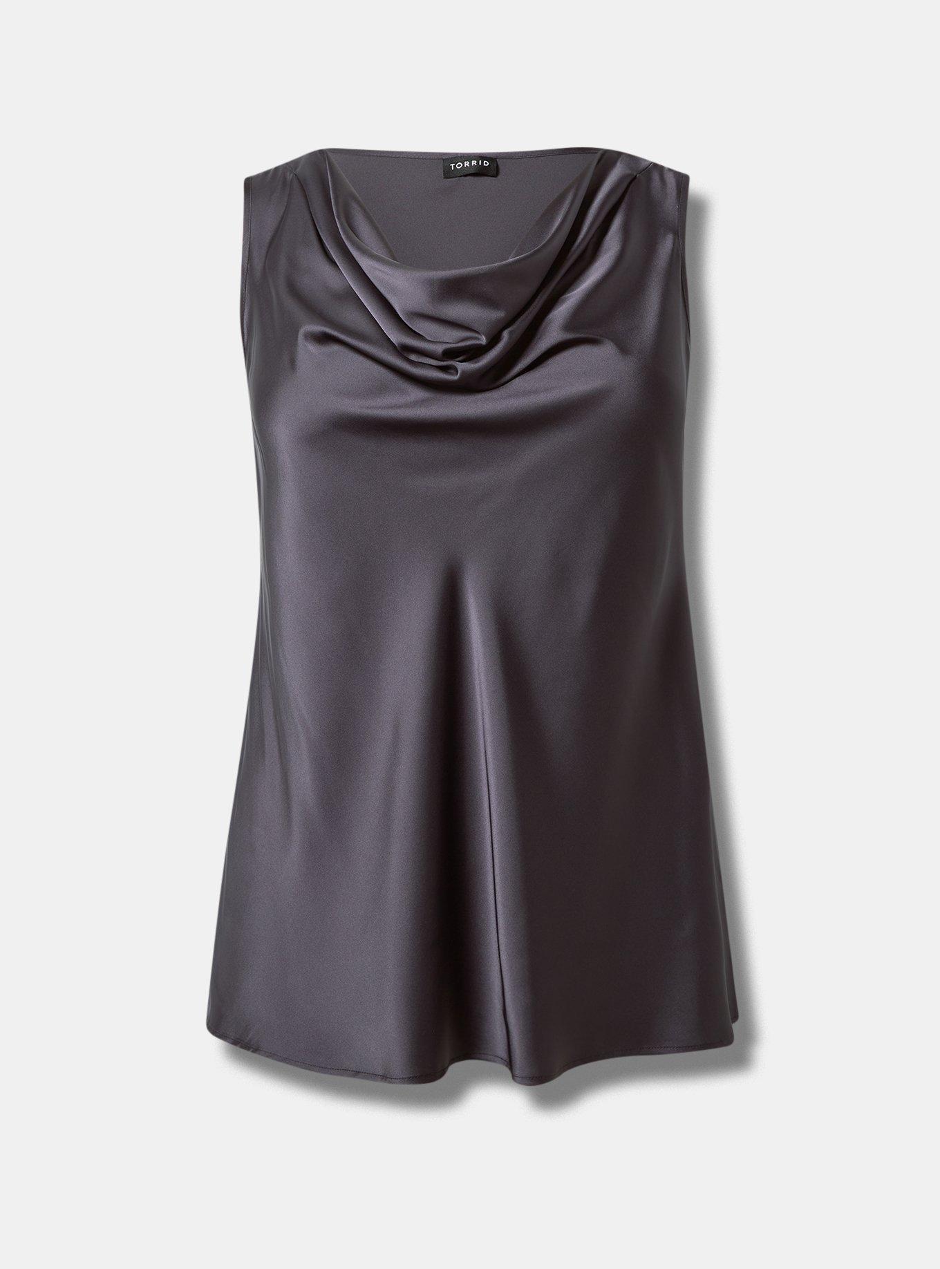 Satin Cowl Neck Tank