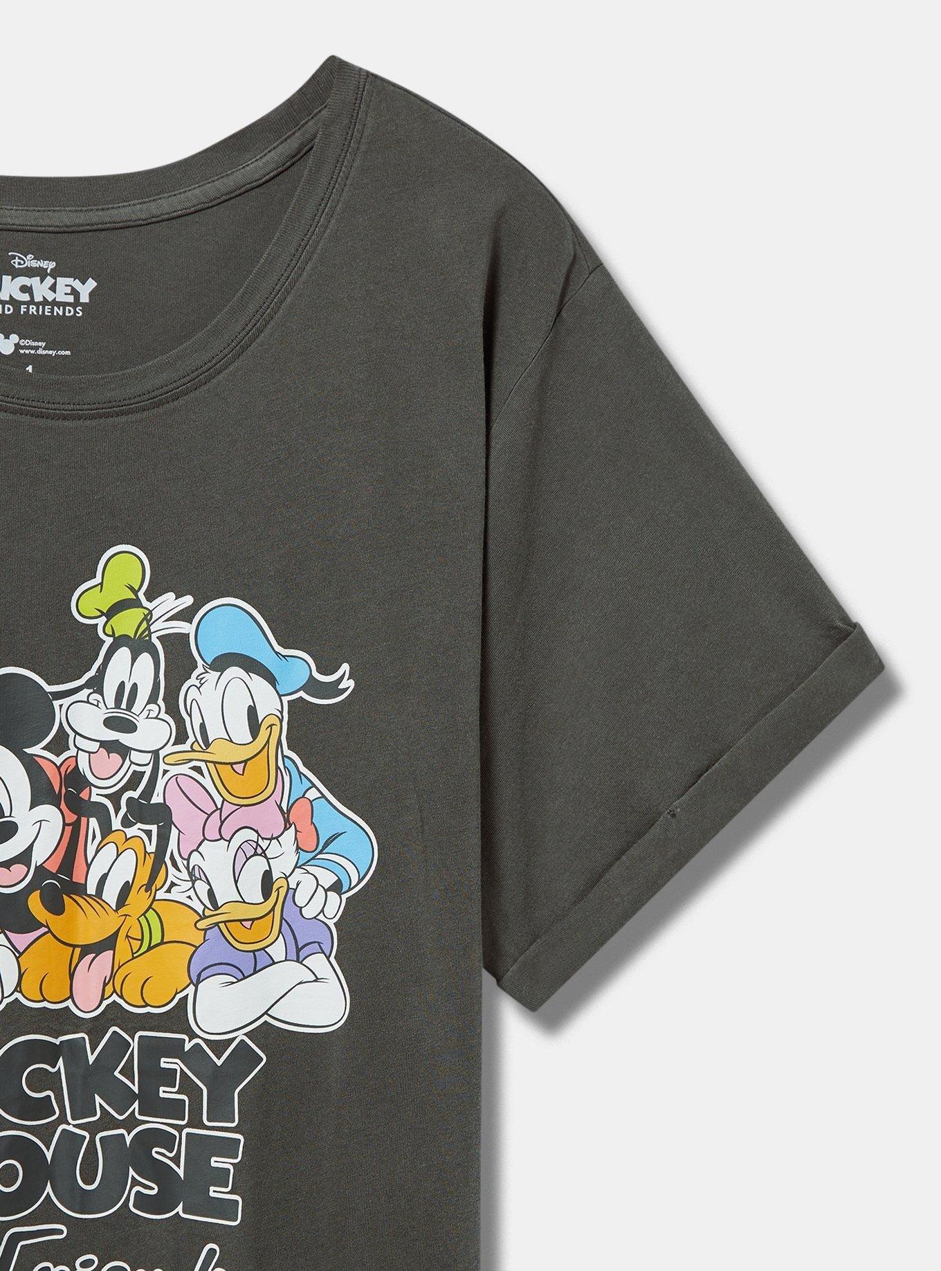 Mickey and Friends Classic Fit Cotton Roll Sleeve Tee