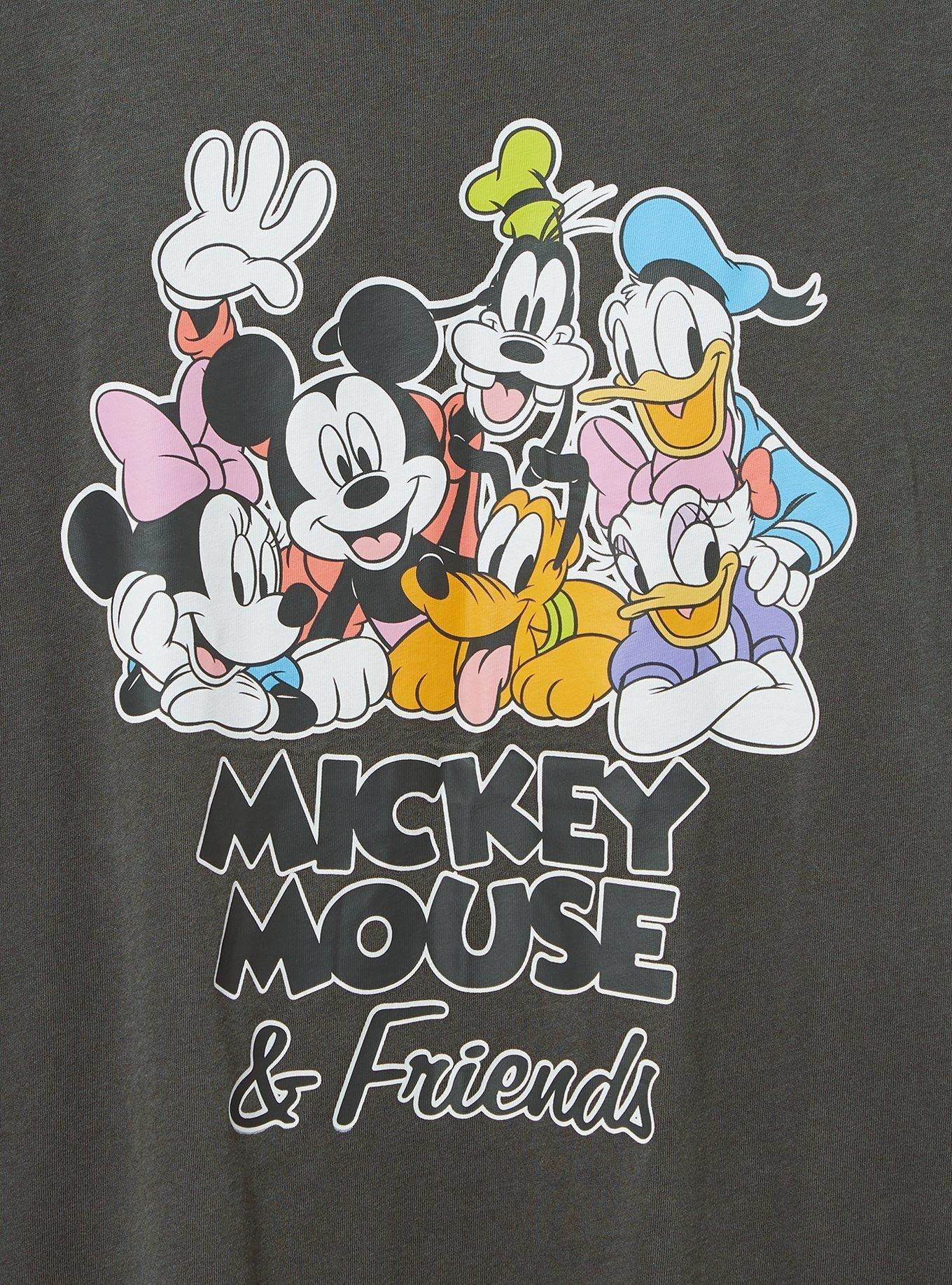 Mickey and Friends Classic Fit Cotton Roll Sleeve Tee