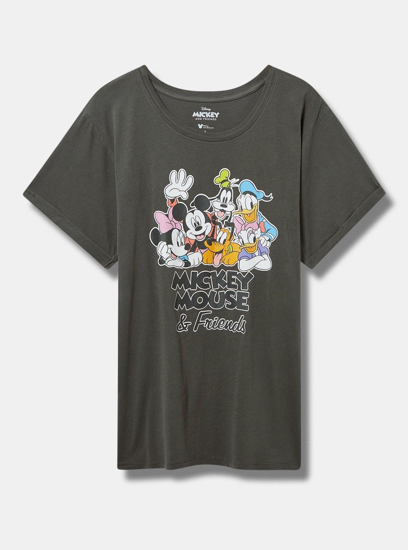 Disney Mickey Mouse Women's Plus Size T-Shirt Print (1X, Charcoal