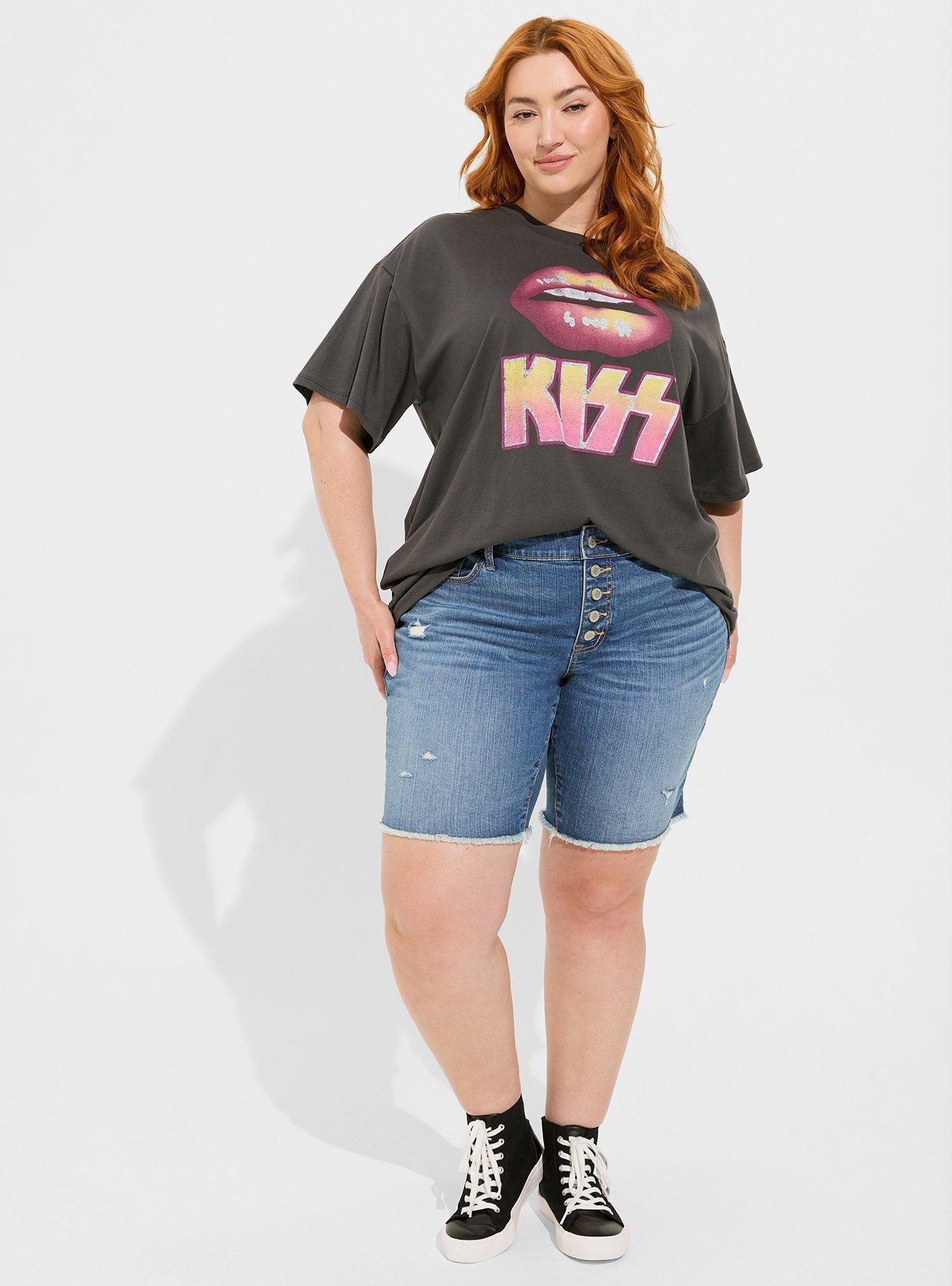 Kiss Relaxed Fit Cotton Oversized Tunic Tee, VINTAGE BLACK, alternate