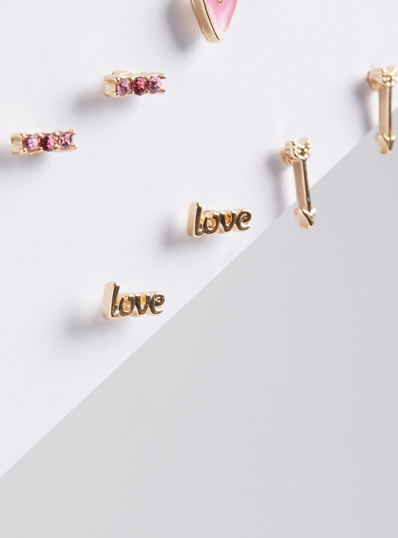 Heart Stud Earring Set, , alternate