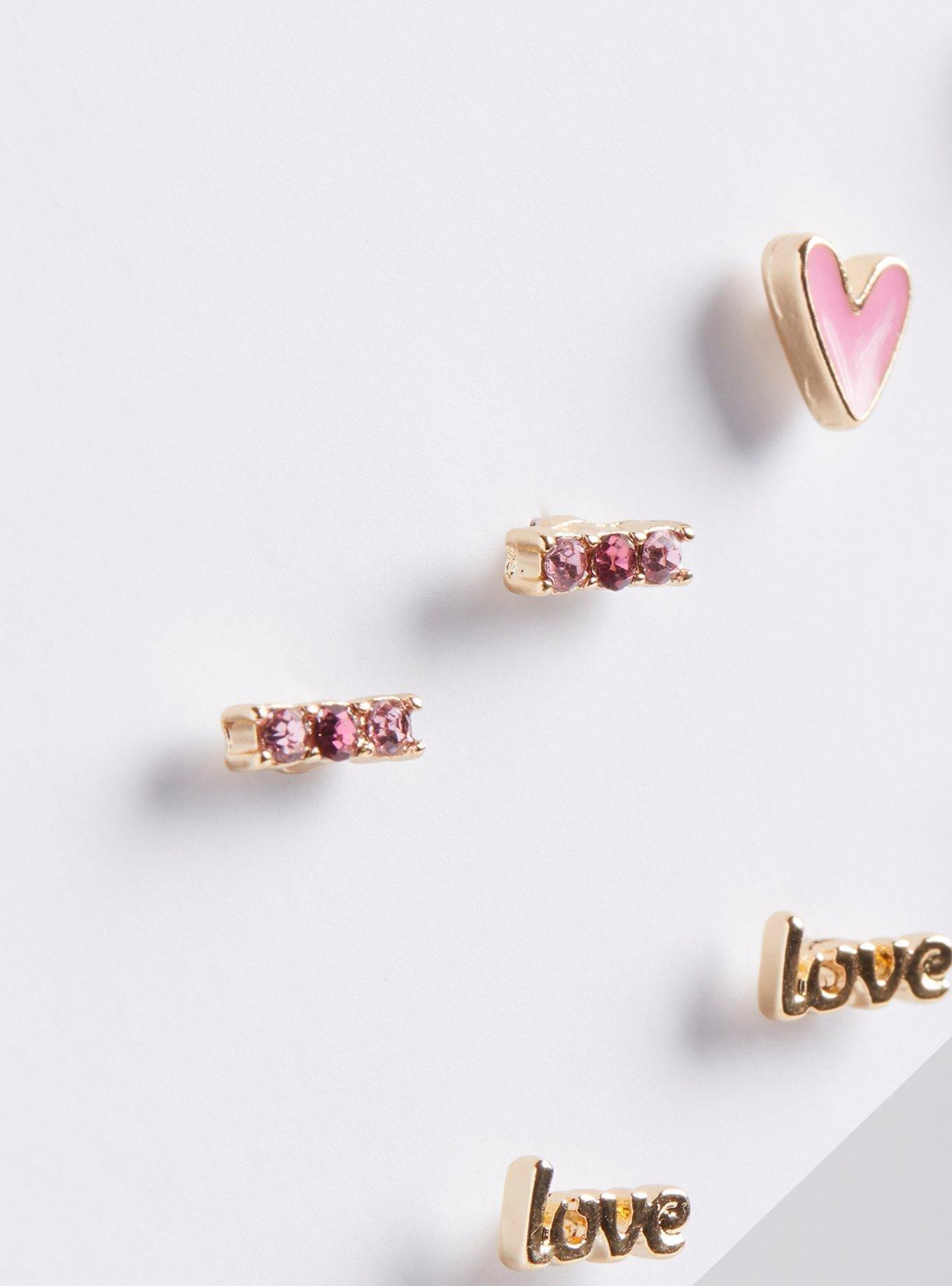 Heart Stud Earring Set, , alternate