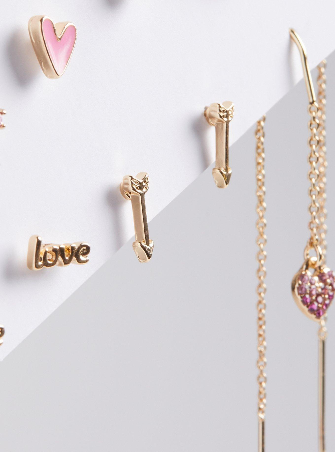 Heart Stud Earring Set, , alternate