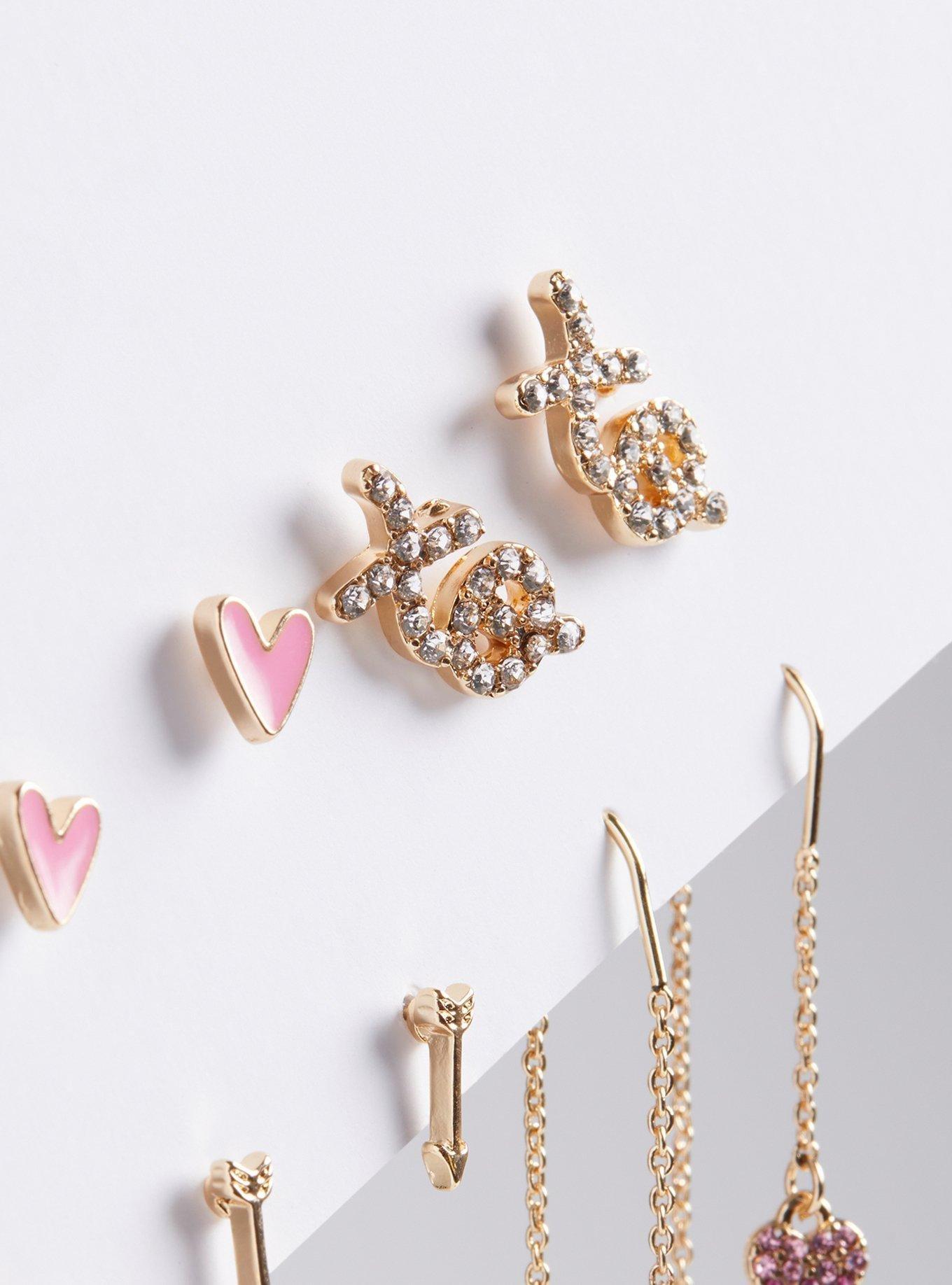 Heart Stud Earring Set, , alternate