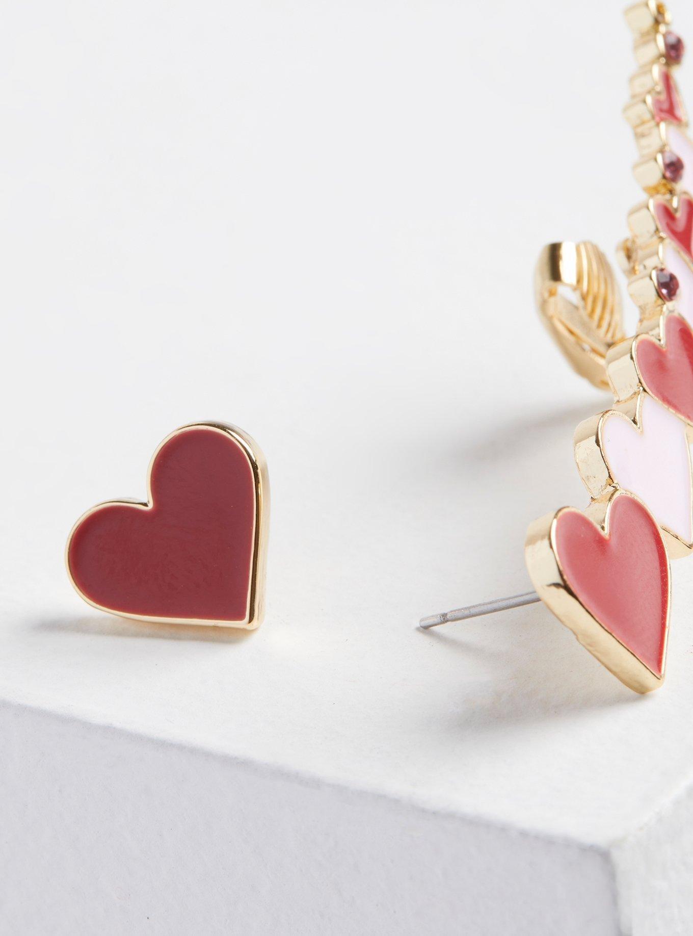 Heart Crawler And Stud Earring