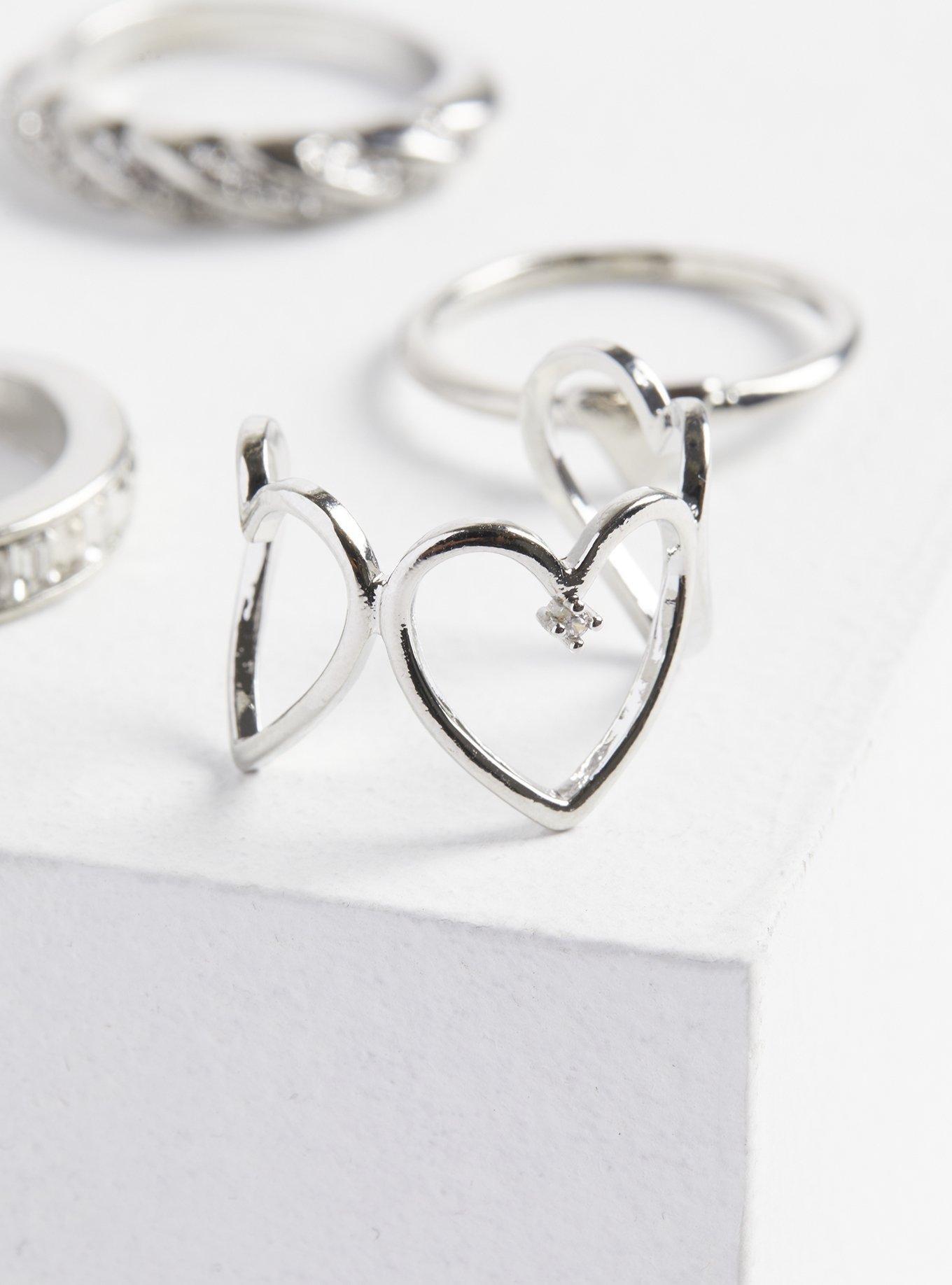 Heart Outline Ring Set