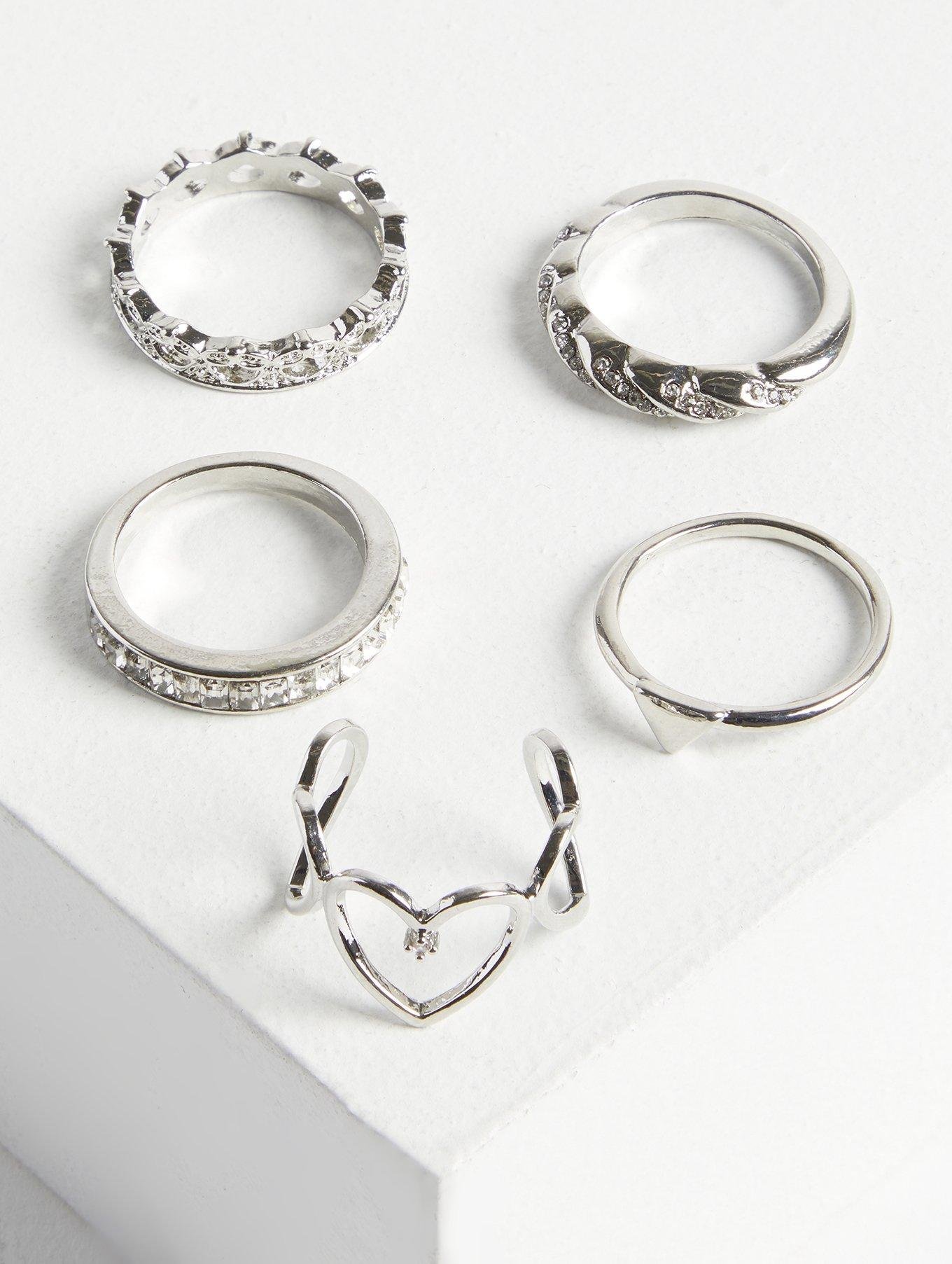 Plus Size - Heart Outline Ring Set - Torrid