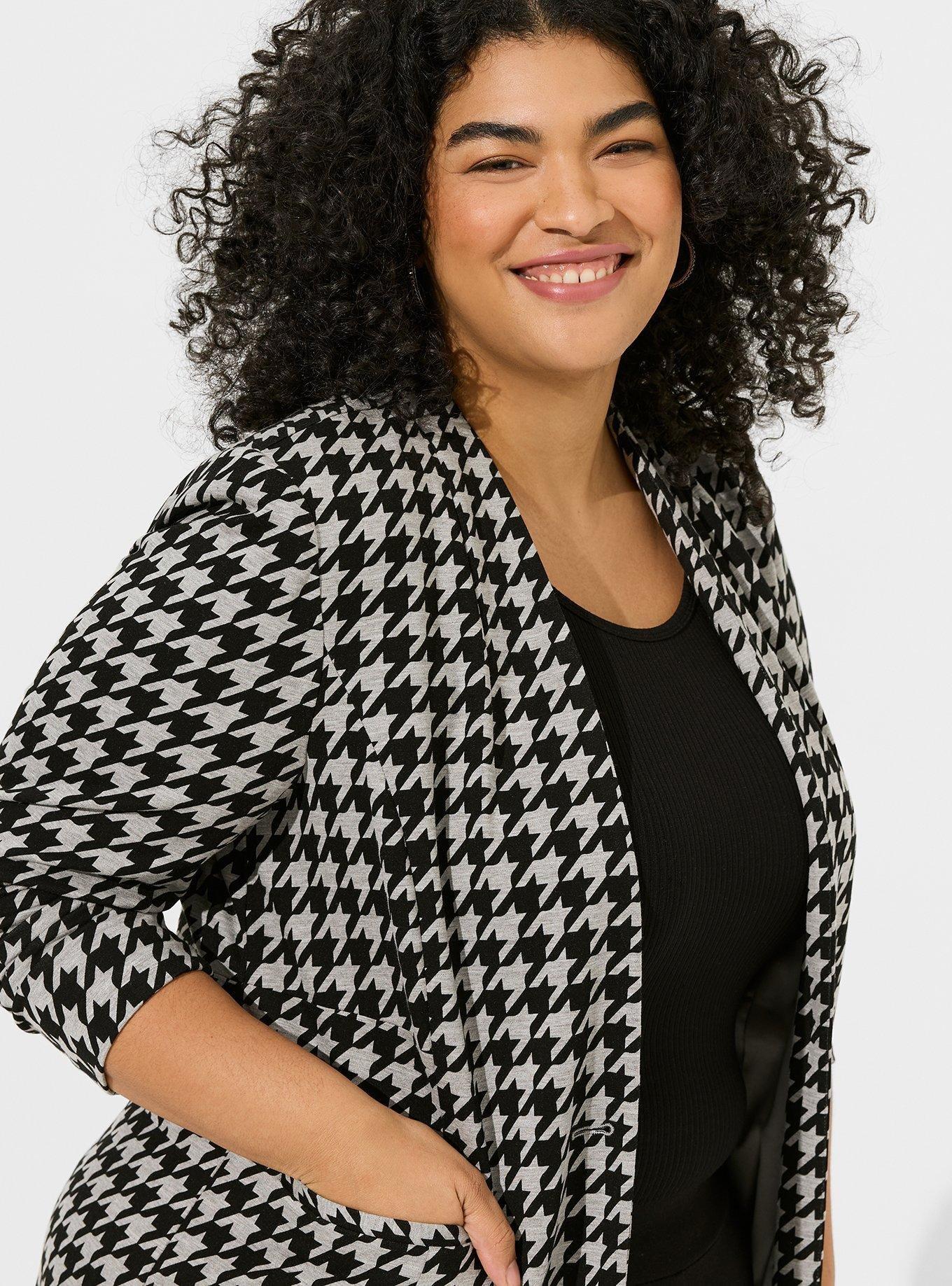 Lightweight Ponte Longline Blazer, HOUNDSTOOTH, alternate