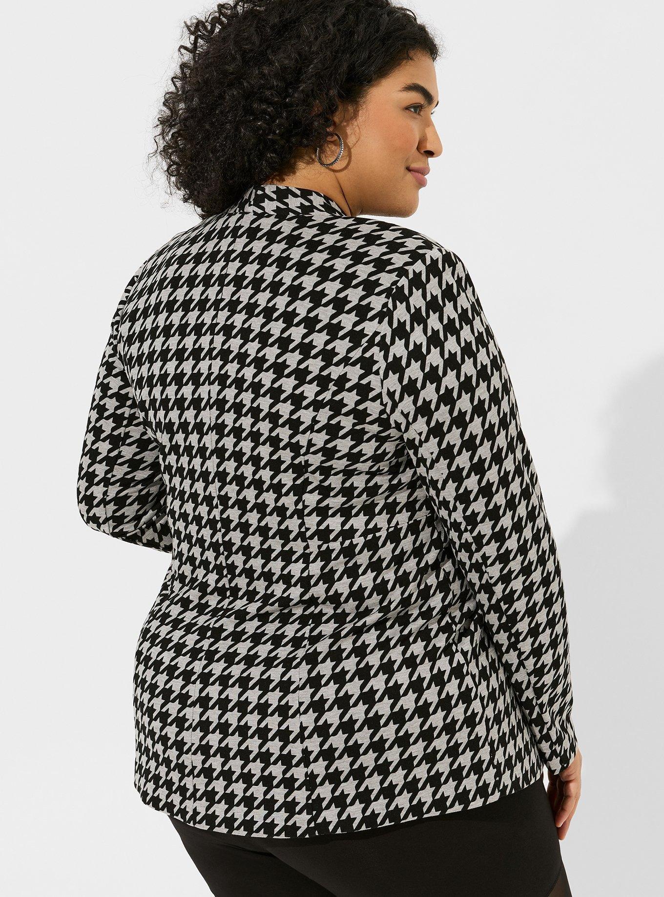 Lightweight Ponte Longline Blazer, HOUNDSTOOTH, alternate