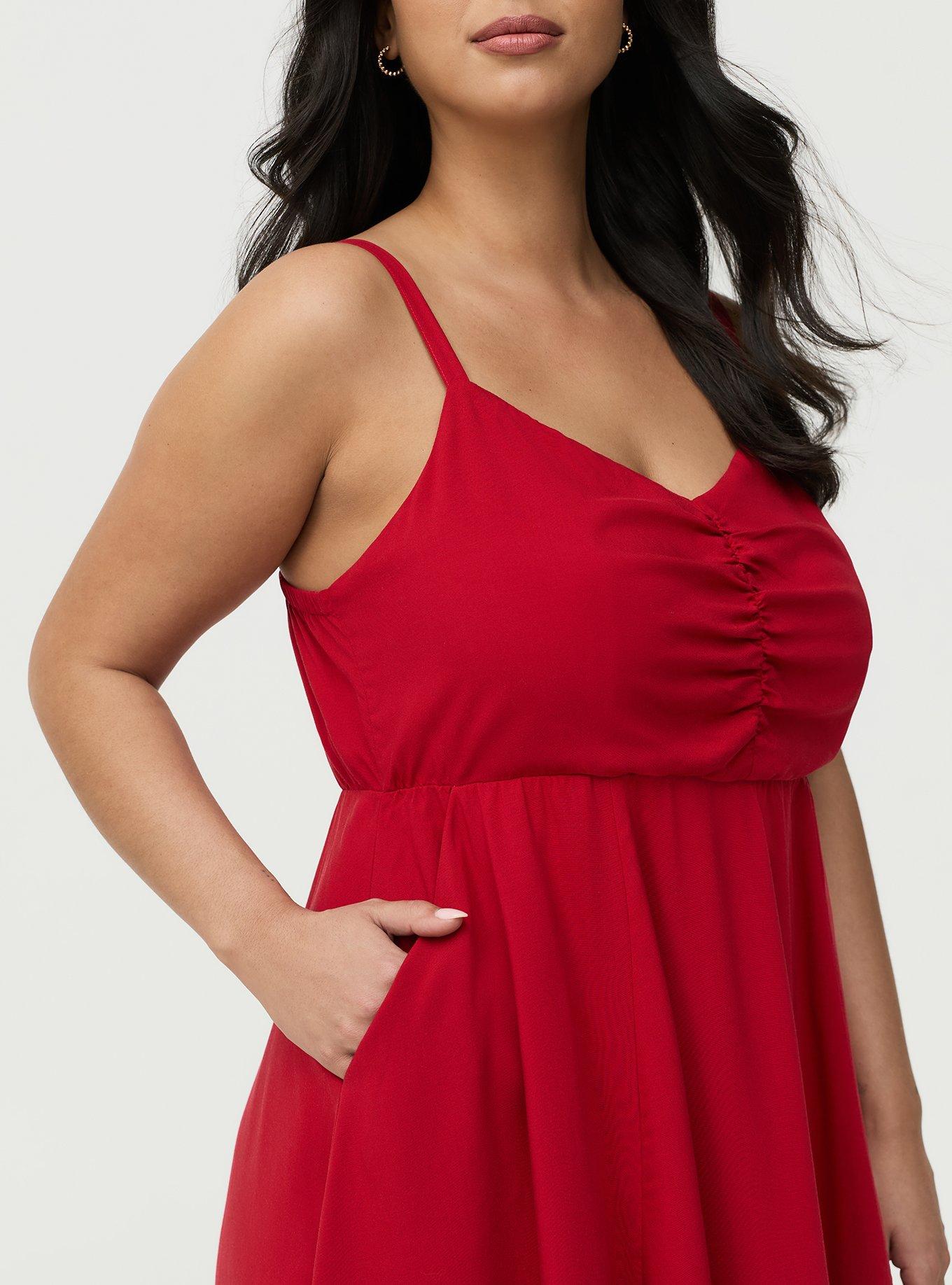 Mini Challis Skater Dress, JESTER RED, alternate