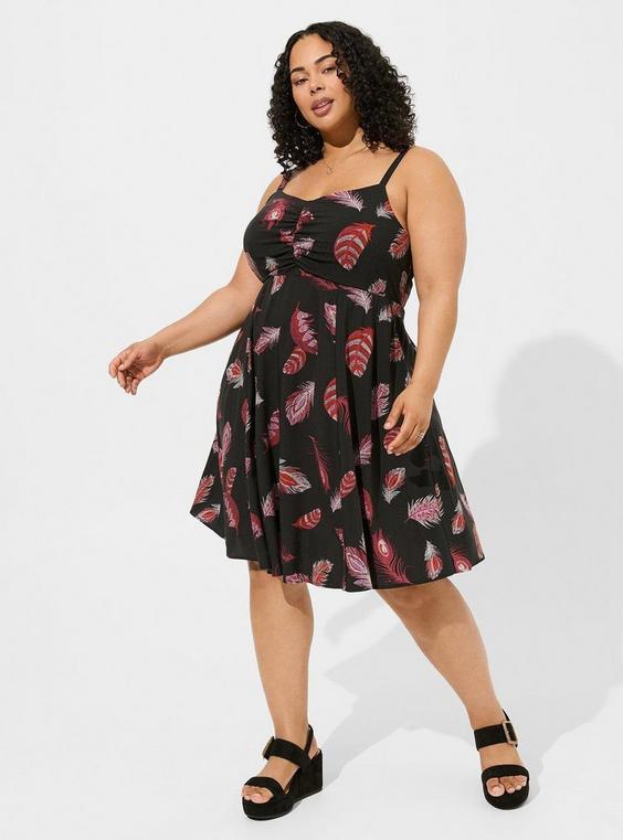 Plus Size - Mini Challis Skater Dress - Torrid Plus Size - Mini Challis Skater Dress - Torrid