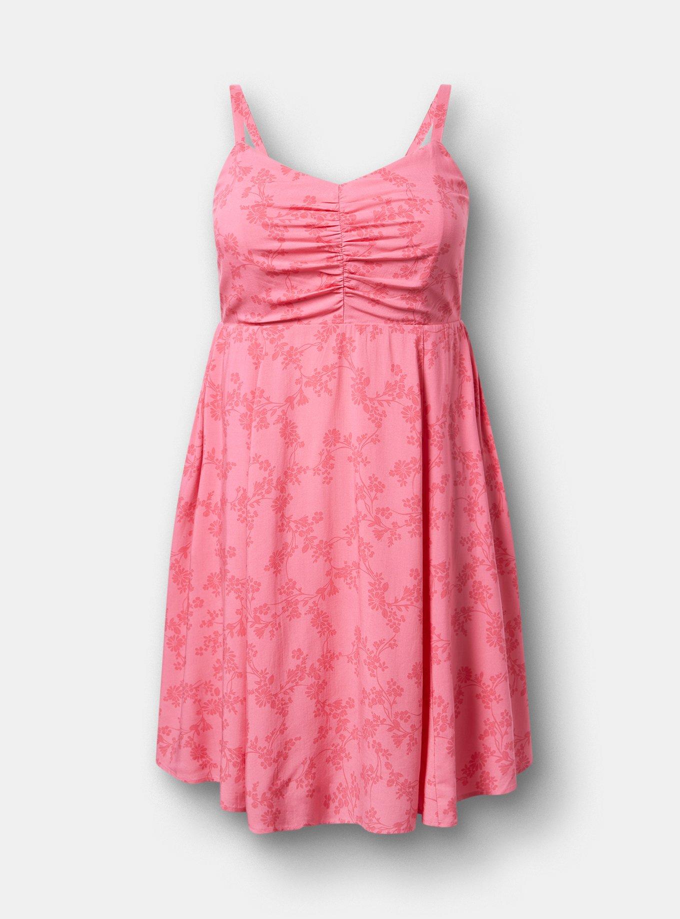 Mini Challis Skater Dress, BONITA FLORAL CORAL, hi-res