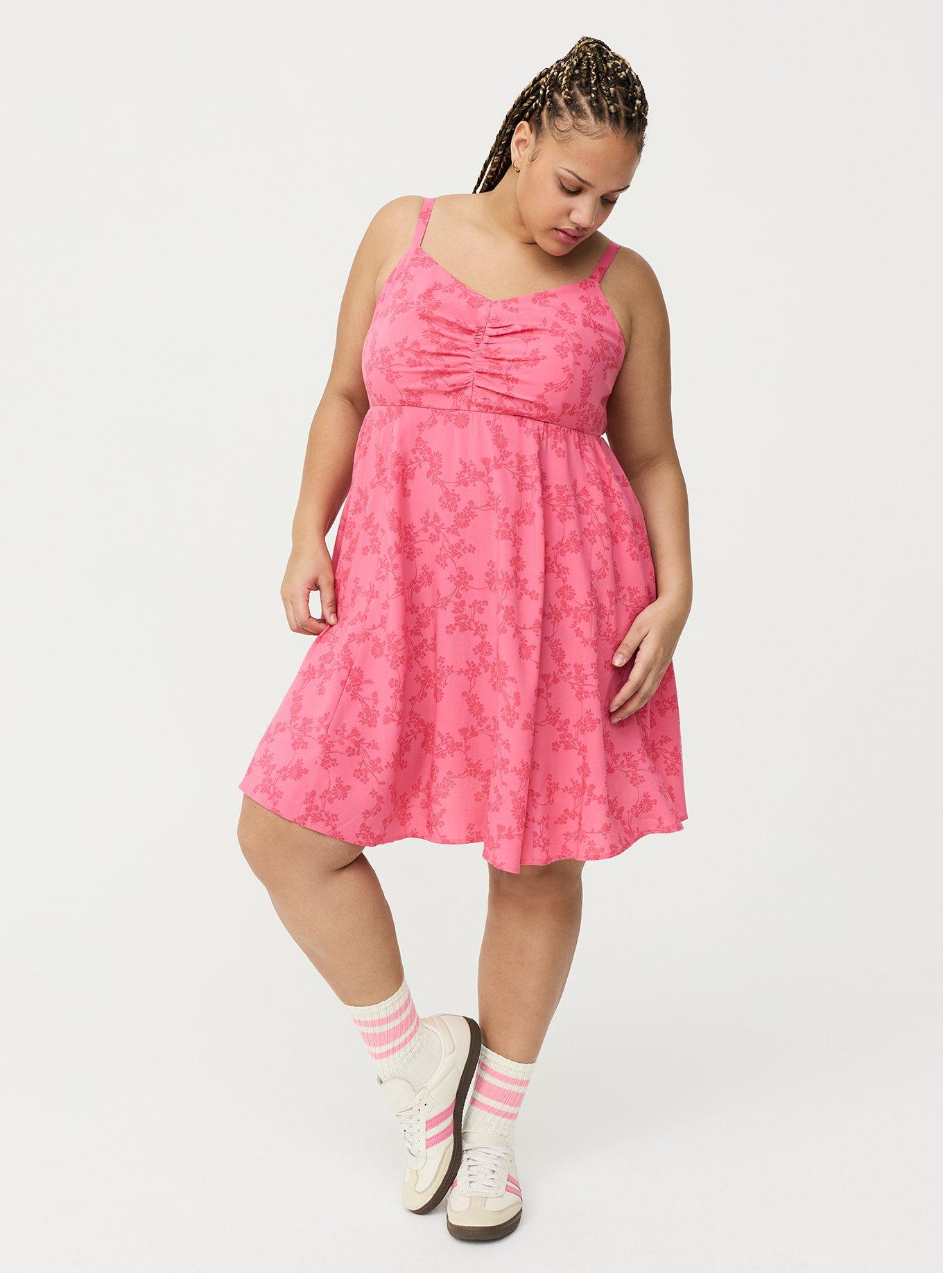Mini Challis Skater Dress, BONITA FLORAL CORAL, hi-res