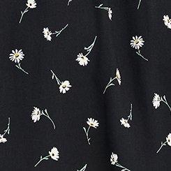 Mini Challis Skater Dress, DARA DAISIES FLORAL BLACK, swatch