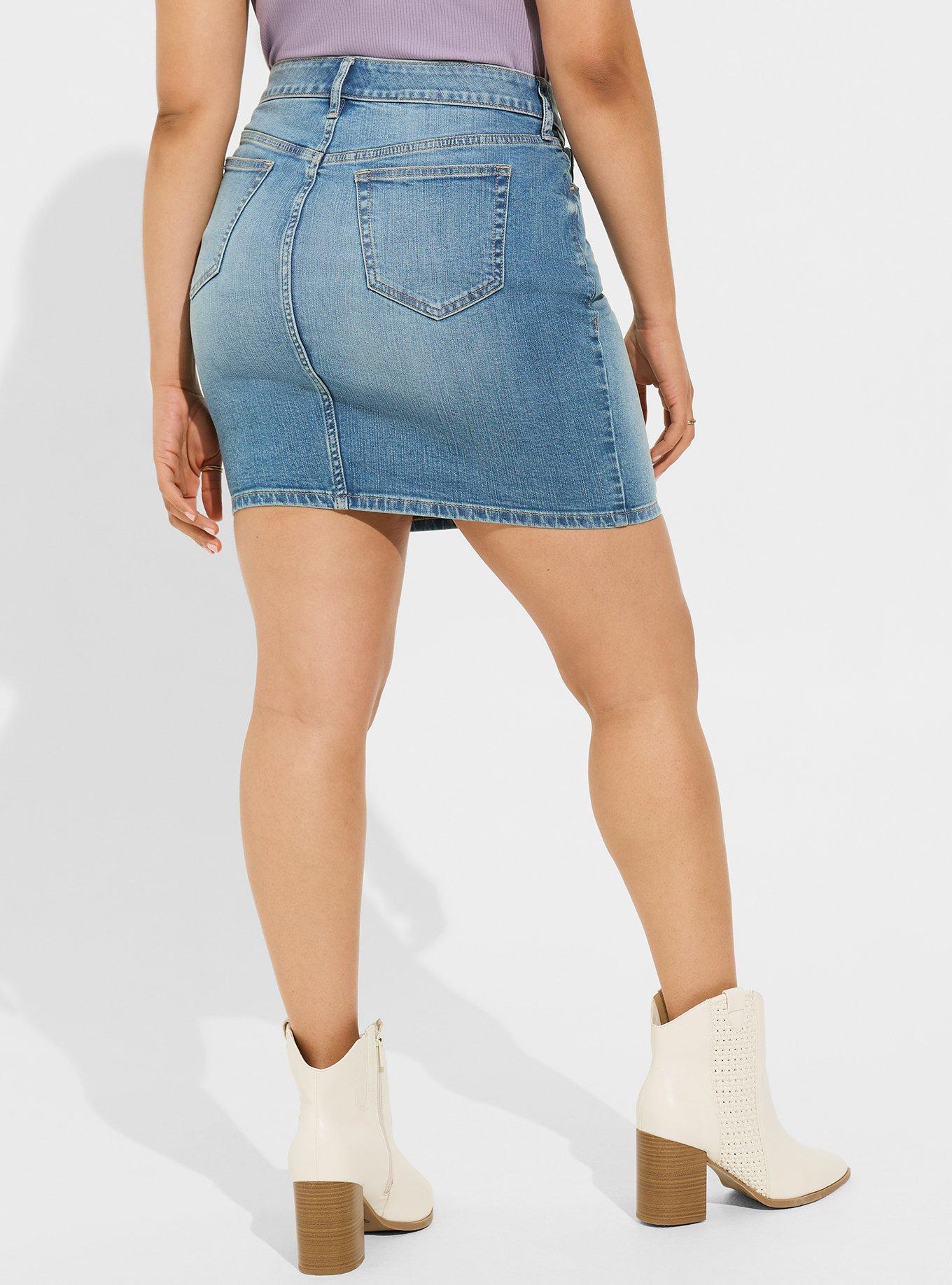 Mini Vintage Stretch Denim Skirt