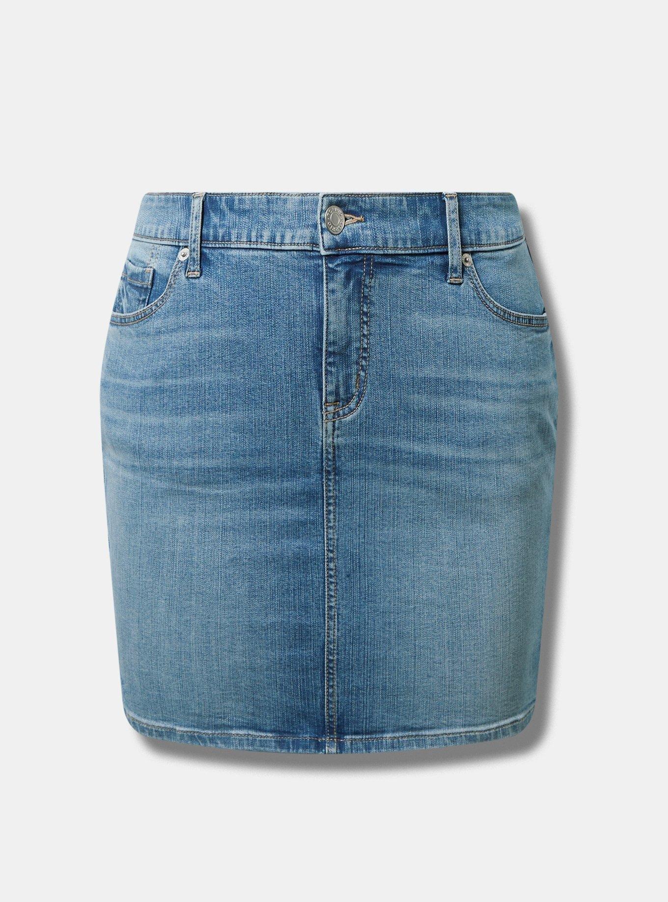 Mini Vintage Stretch Denim Skirt