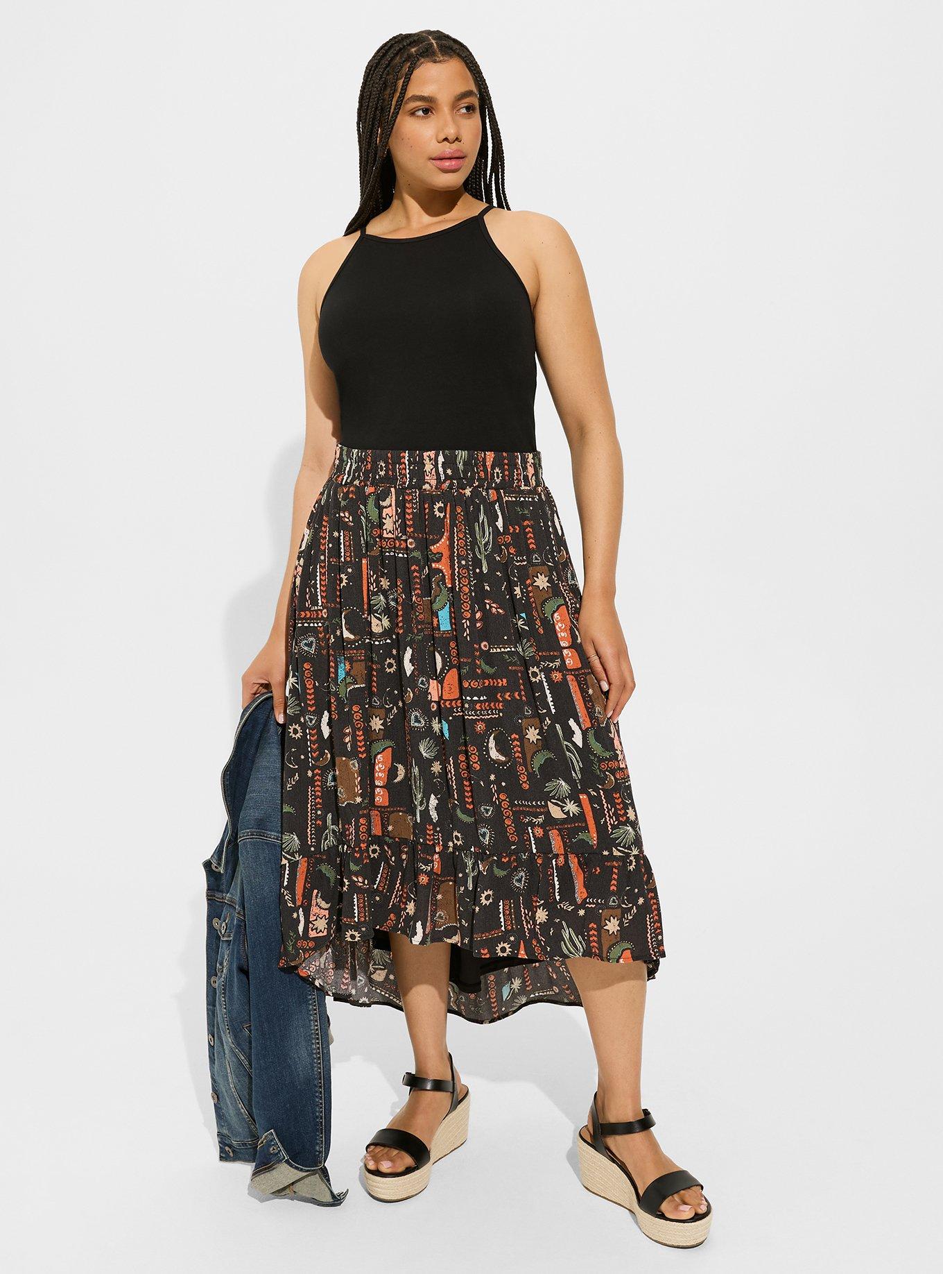 Plus Size - Maxi Washable Gauze Hi Low Skirt - Torrid