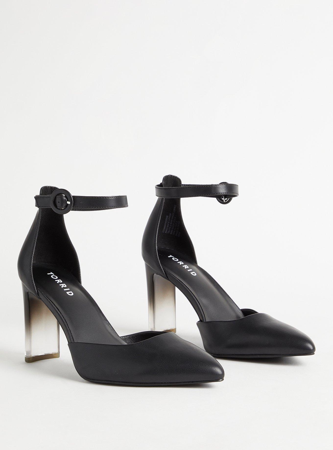 Wide width lucite on sale heels