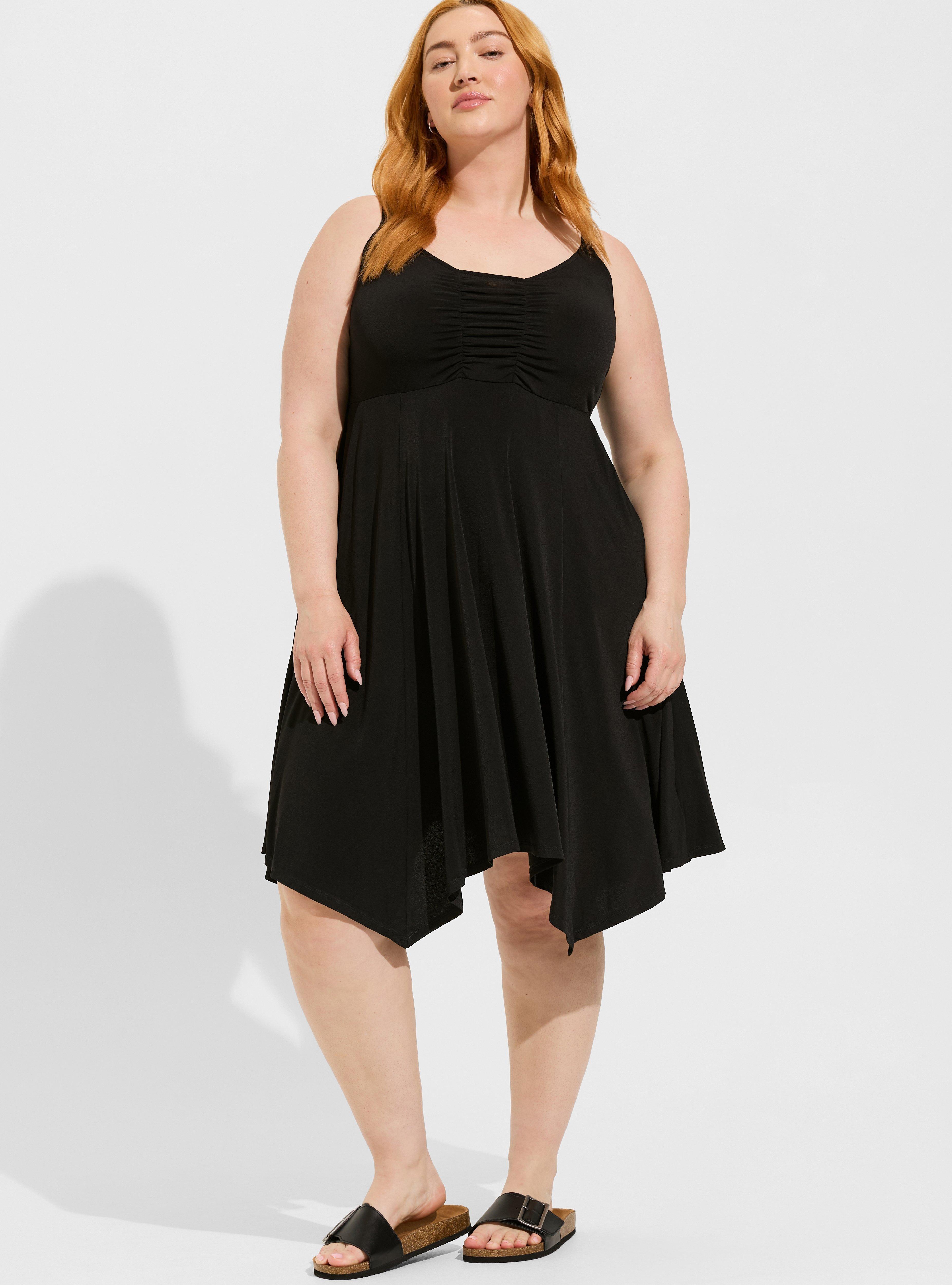 Mini Studio Knit Cinched Front Shark Bite Dress, DEEP BLACK, alternate