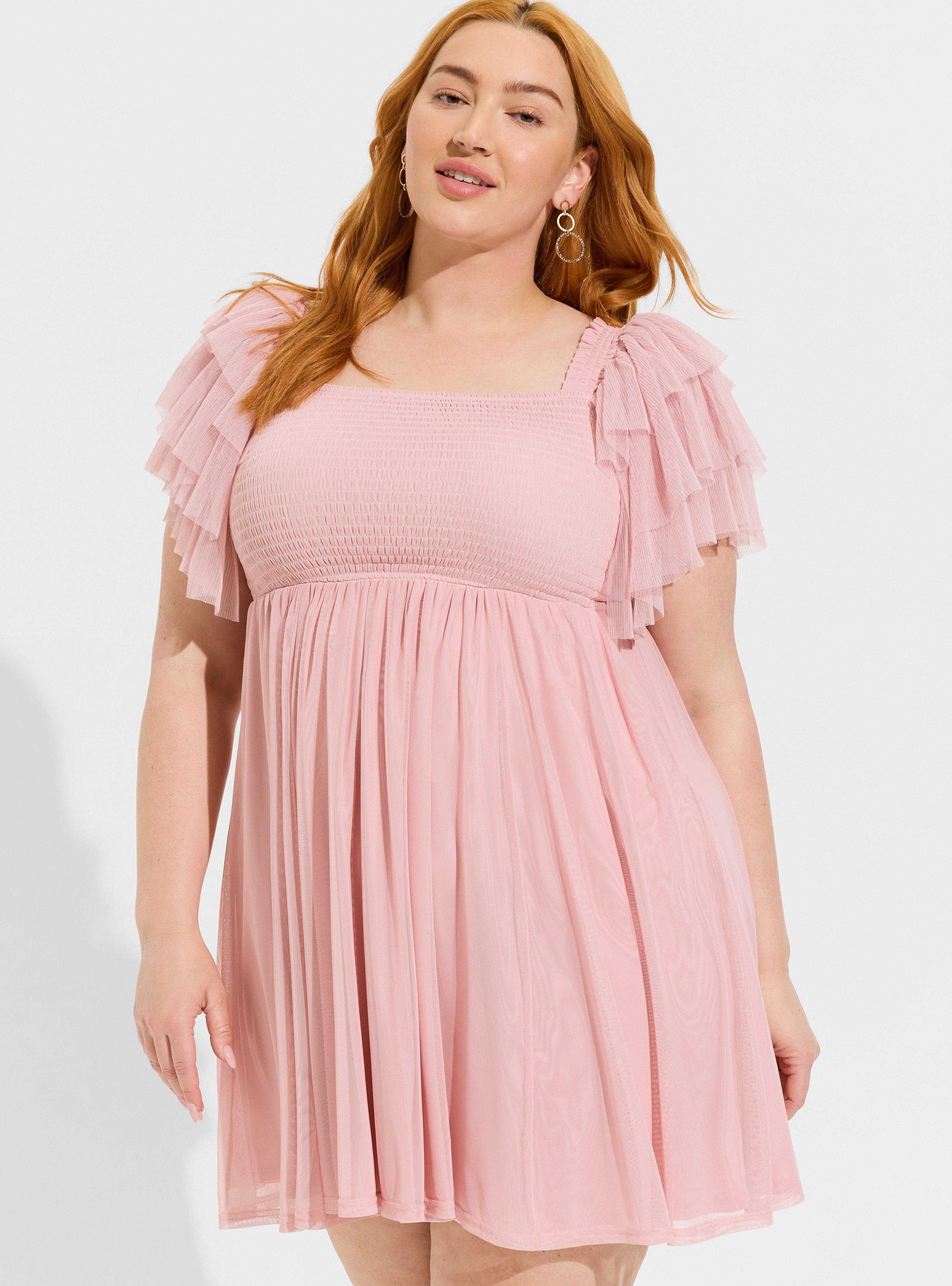 knee length dresses for ladies Beverley Pink Mesh Maxi Dress - US 16 main image 0