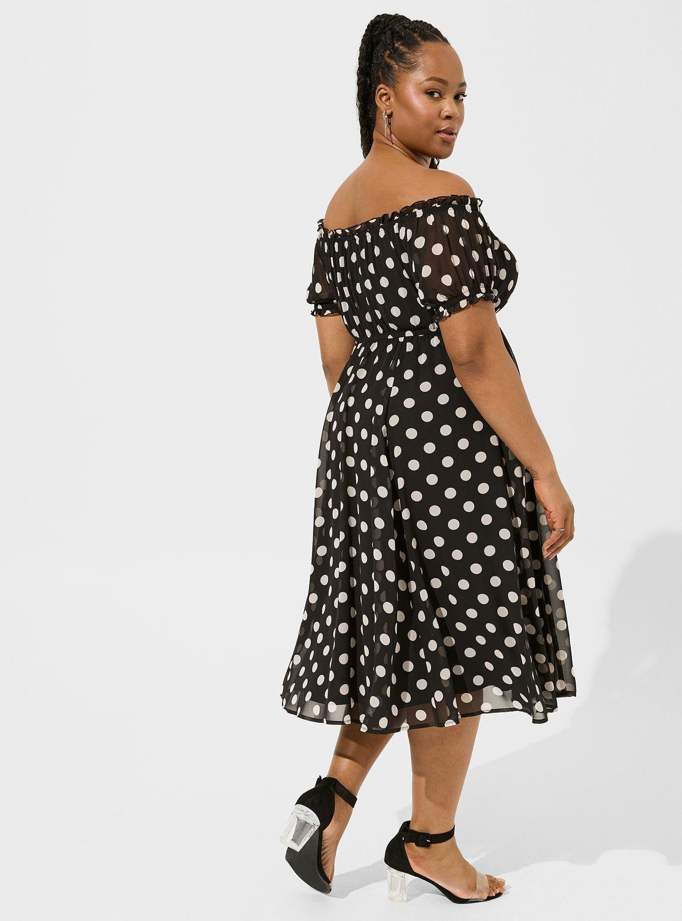 Midi Chiffon Off Shoulder Peasant Dress