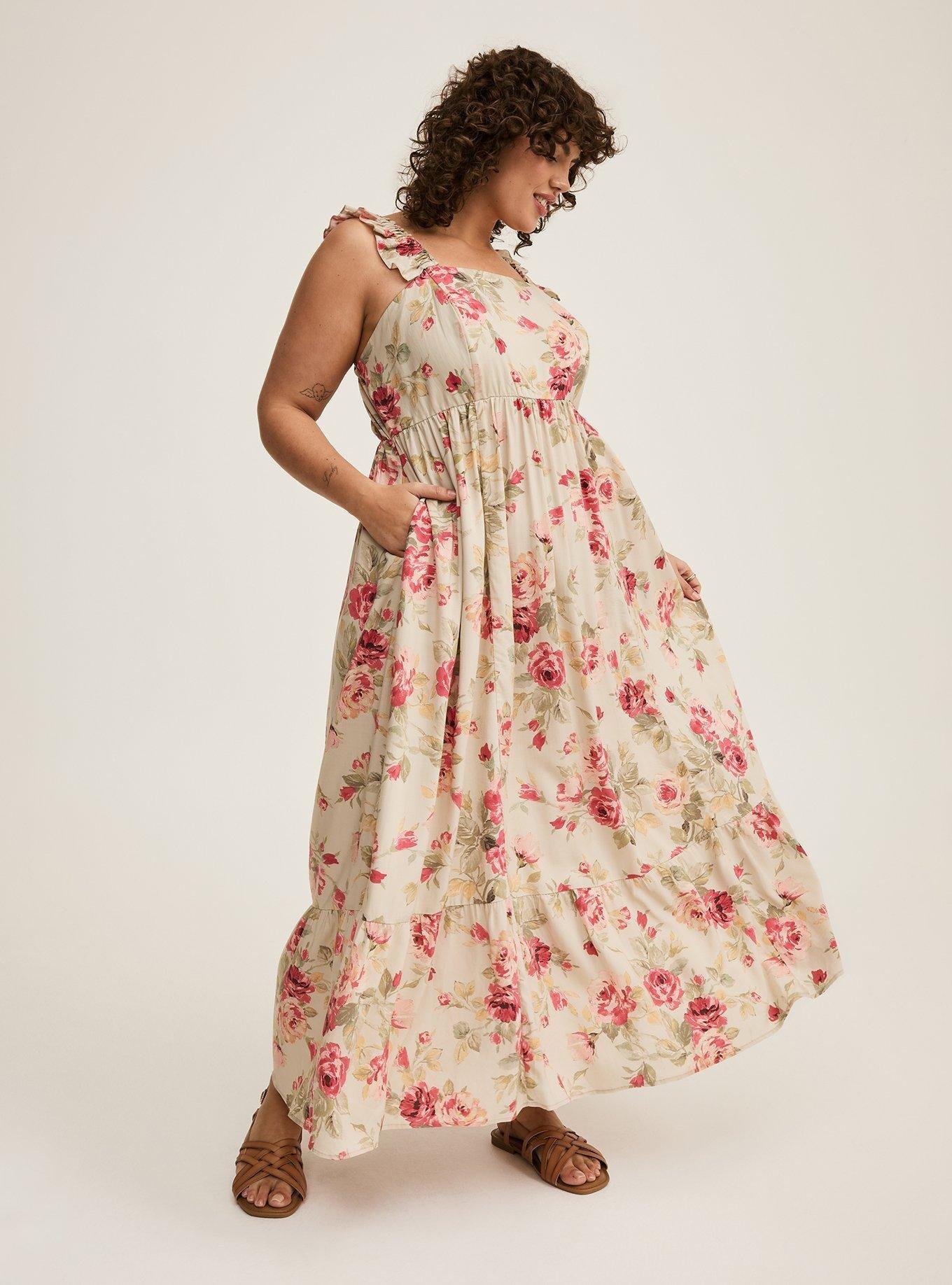 Maxi Challis Ruffle Strap Tiered Dress