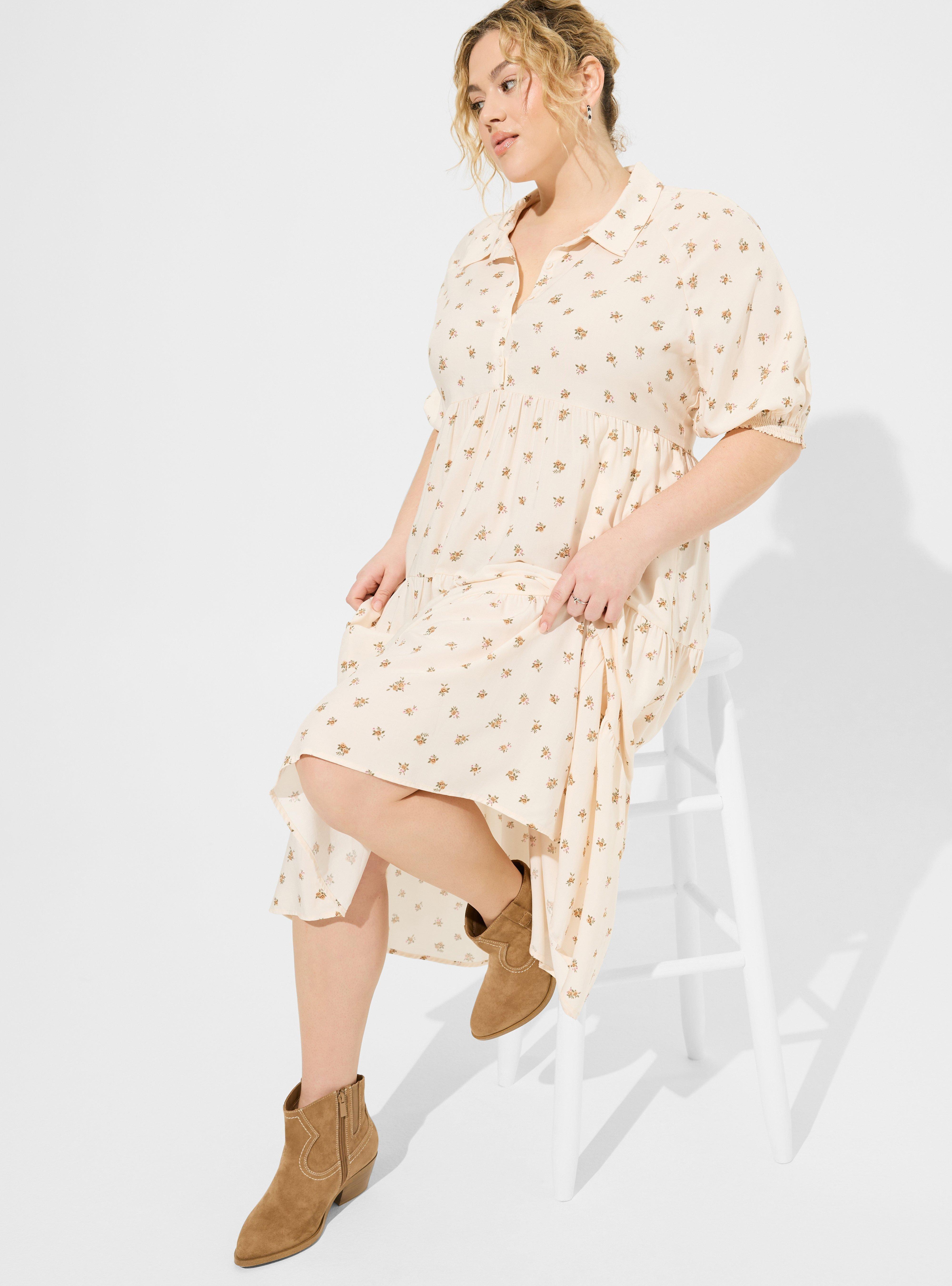 Ditsy Floral Ruffle Hem Sleep T-Shirt Dress