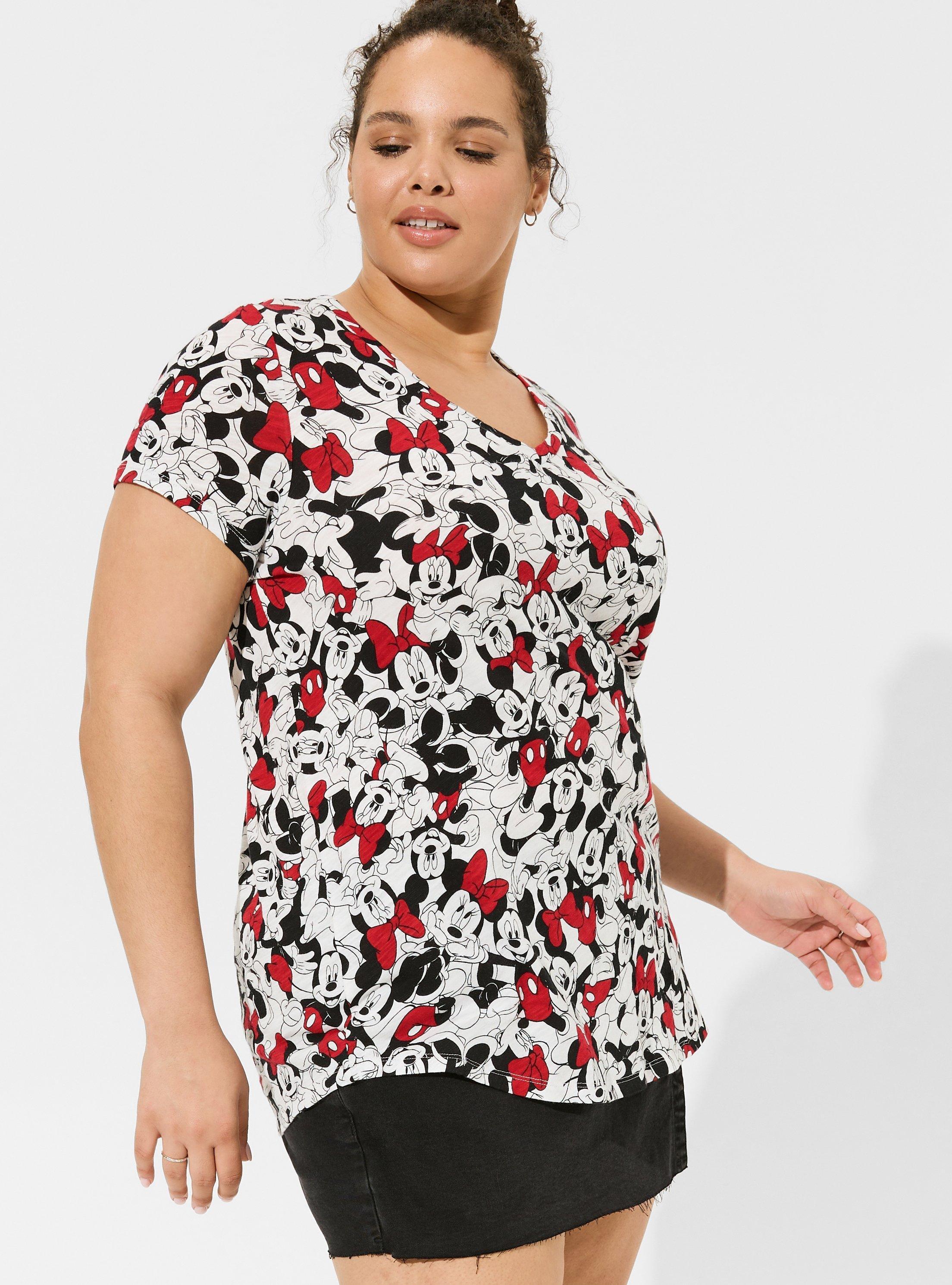 Plus Size - Disney Mickey Minnie Classic Fit V-Neck Tunic Top - Torrid