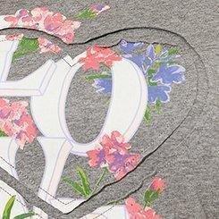 Love Classic Fit Cotton Heart Cut Out Tee, HEATHER GREY, swatch