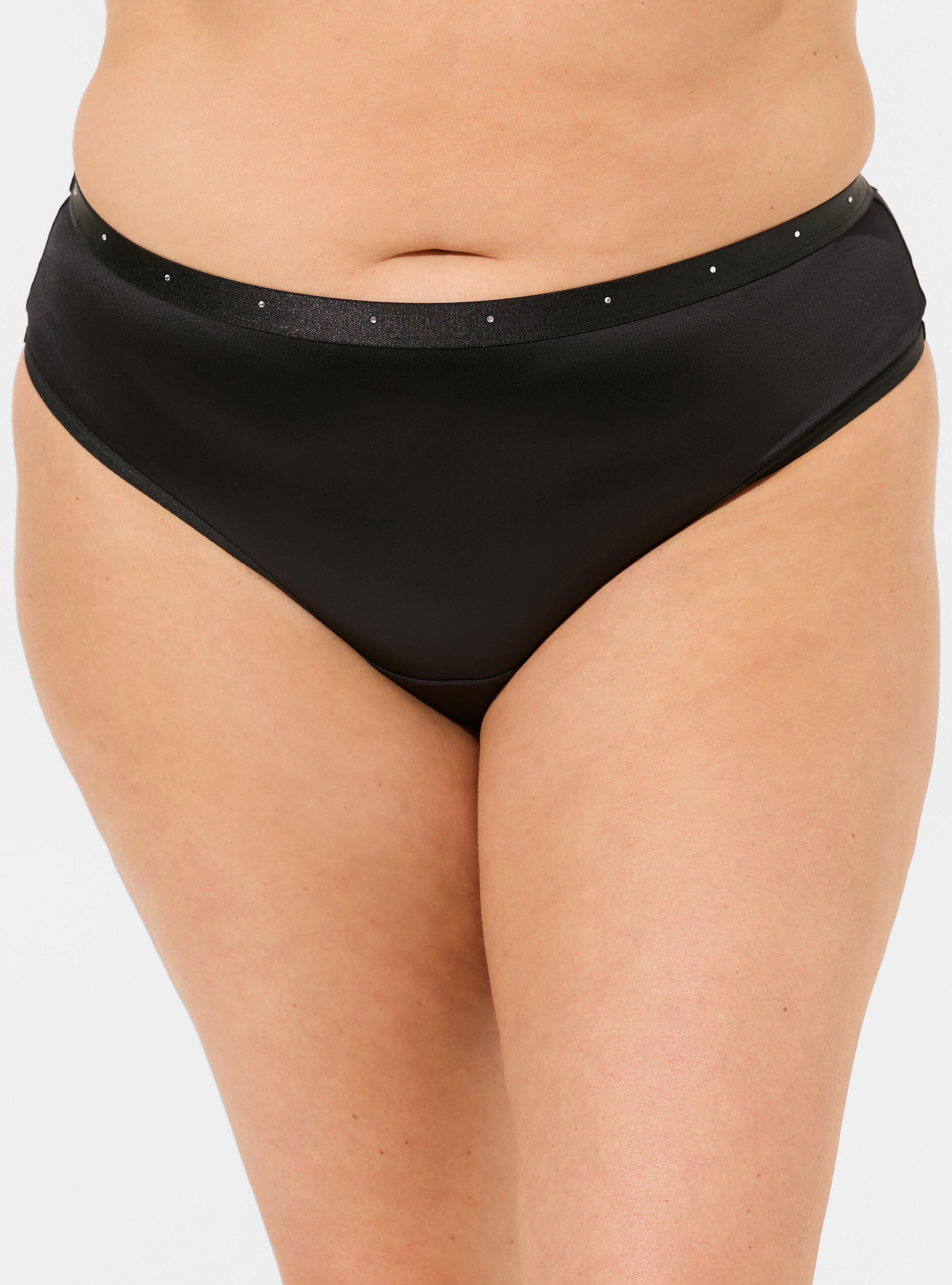 Rockabilly Glam Wide Side Thong, RICH BLACK, alternate