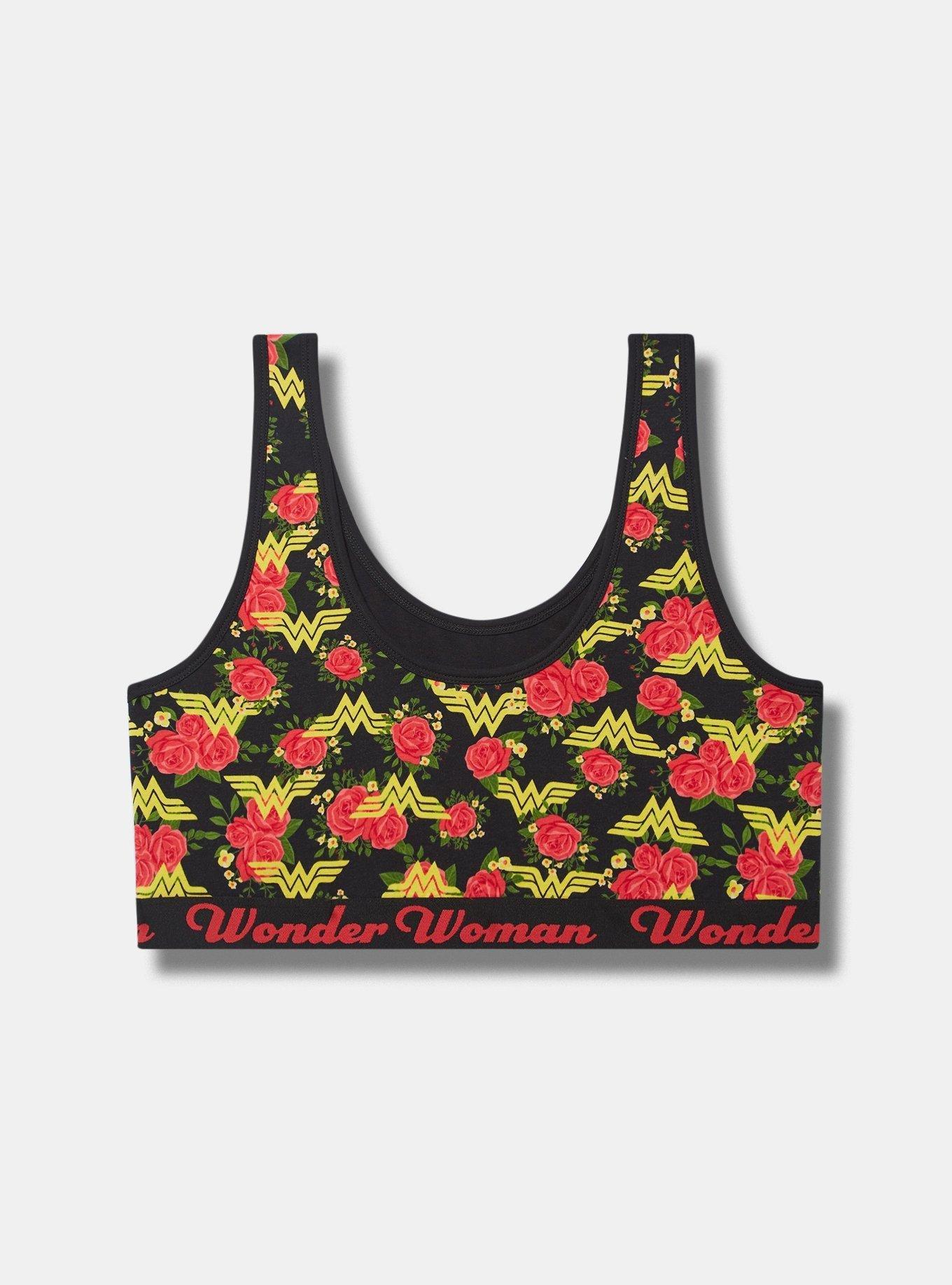 Wonder Woman Cotton Scoop Neck Bralette