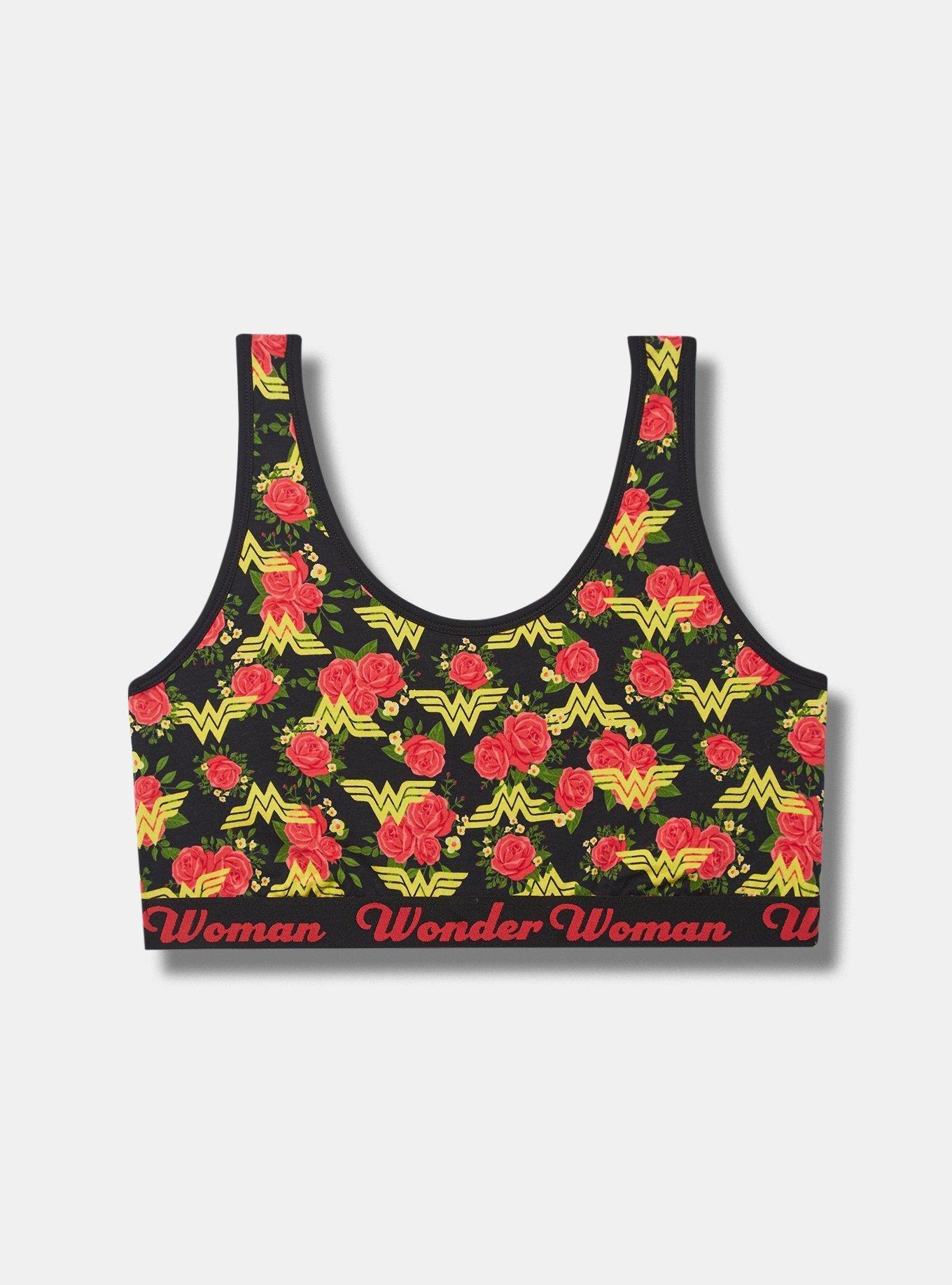 Wonder Woman Cotton Scoop Neck Bralette