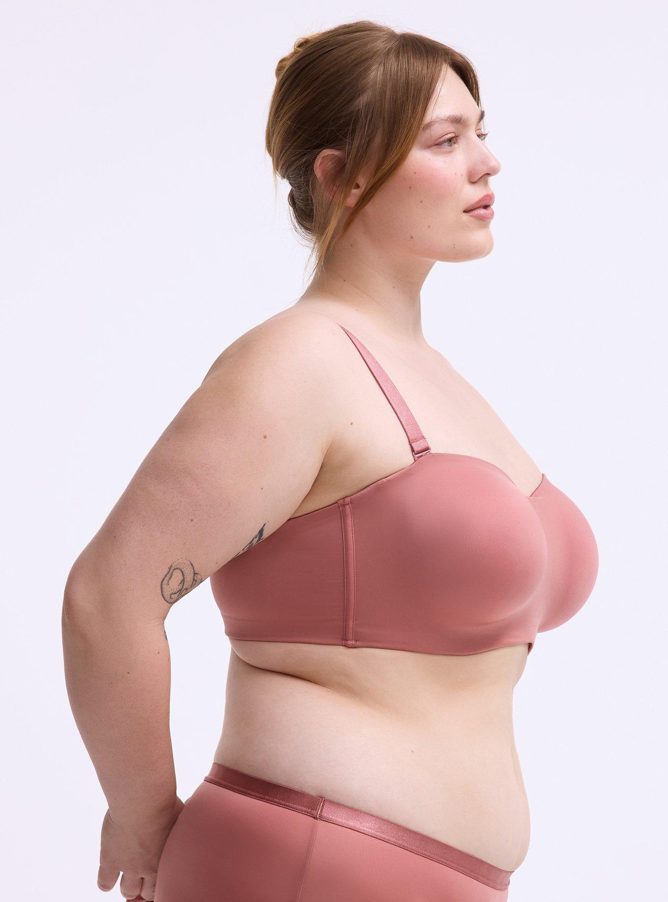 Strapless Unlined Smooth Bra, WITHERED ROSE, alternate