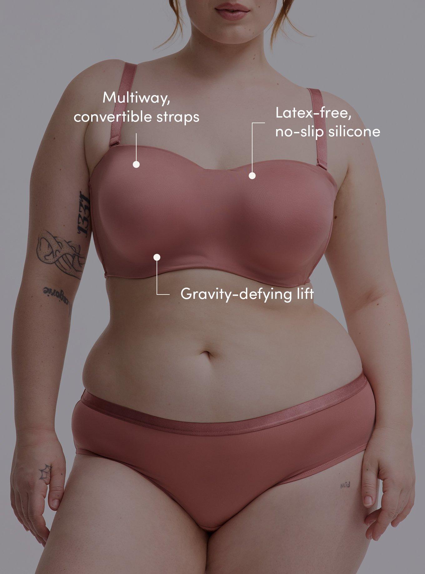 Strapless Unlined Smooth Bra, WITHERED ROSE, alternate