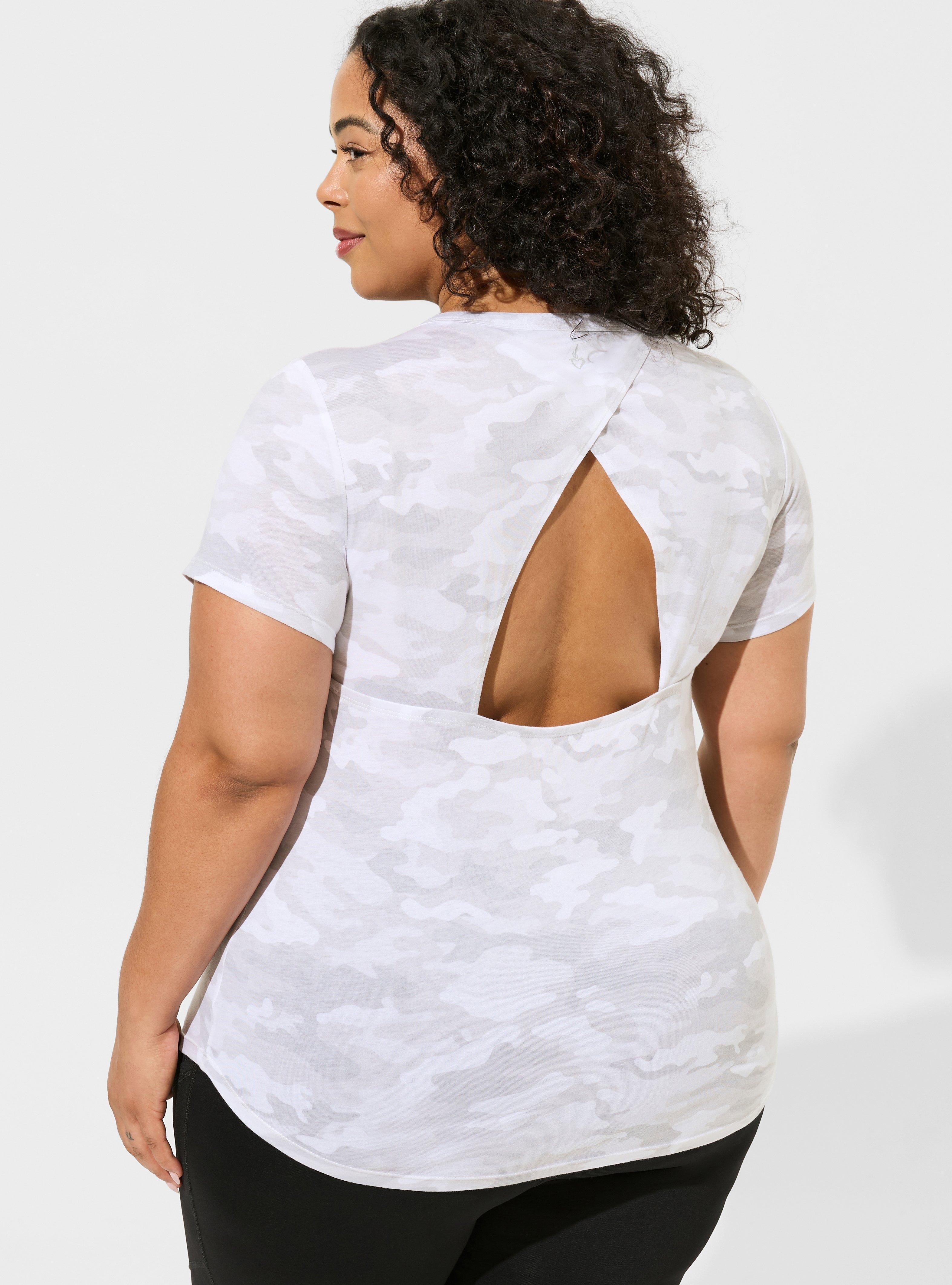 Performance Cotton Open Back Short Sleeve Tunic Tee